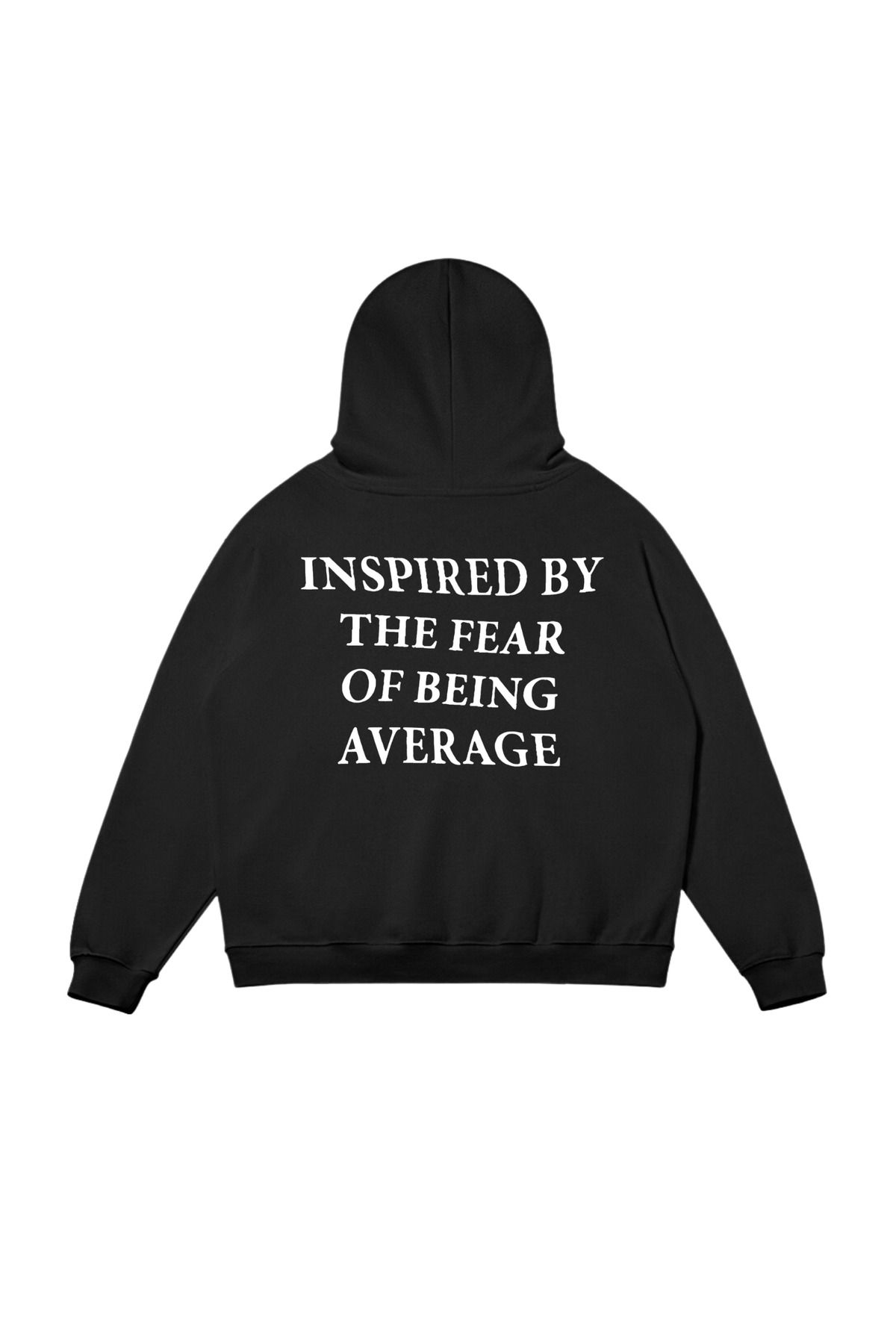 aynewmoda Siyah Kapüşonlu Sweatshirt - Beden Aralığı (Insoierd By Fear) Kilemeleri Baskılı