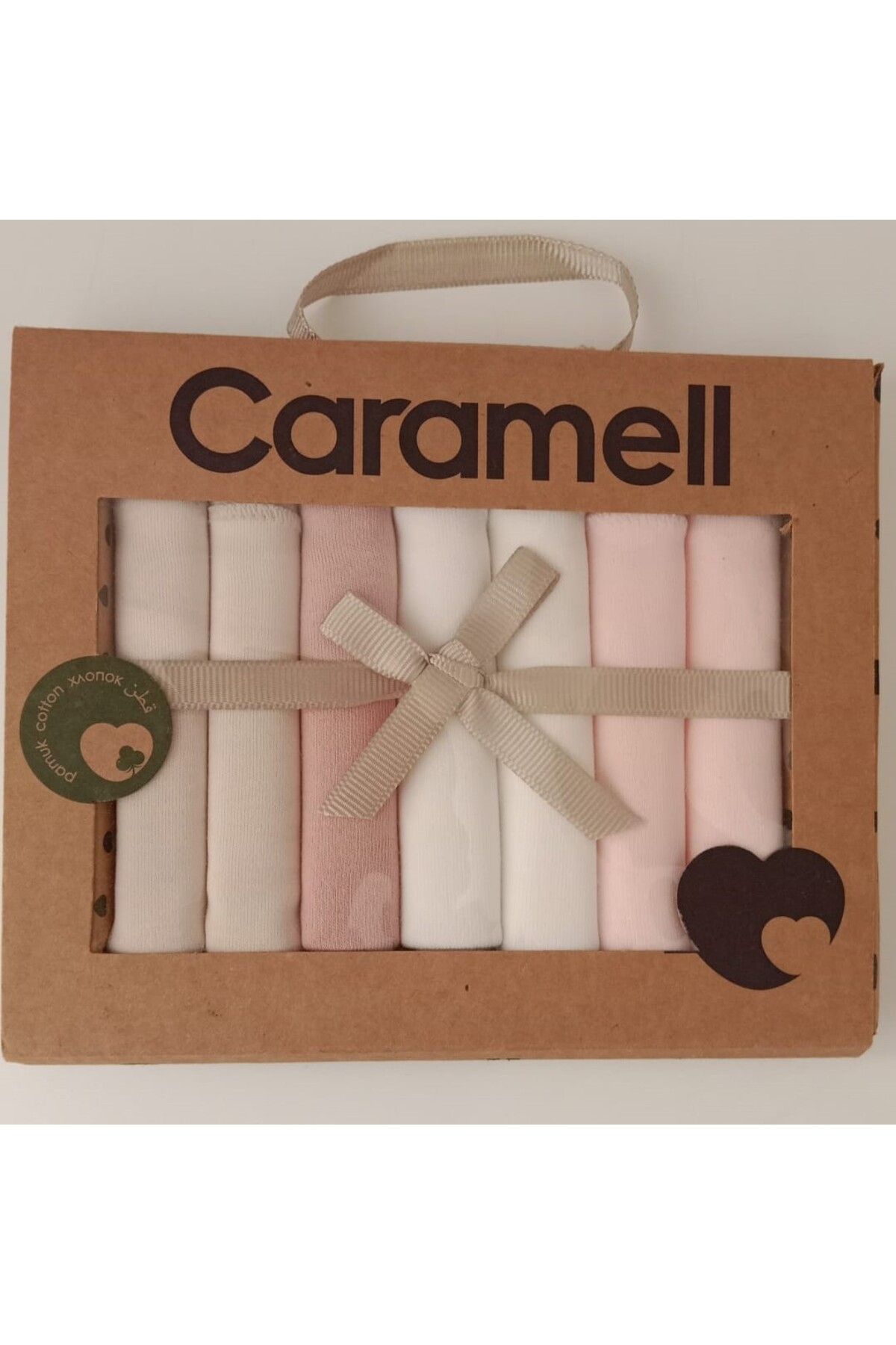 Caramell %100 Coton 7li Bebek Ağız Silme Mendili Basic Organik // 1337 bej