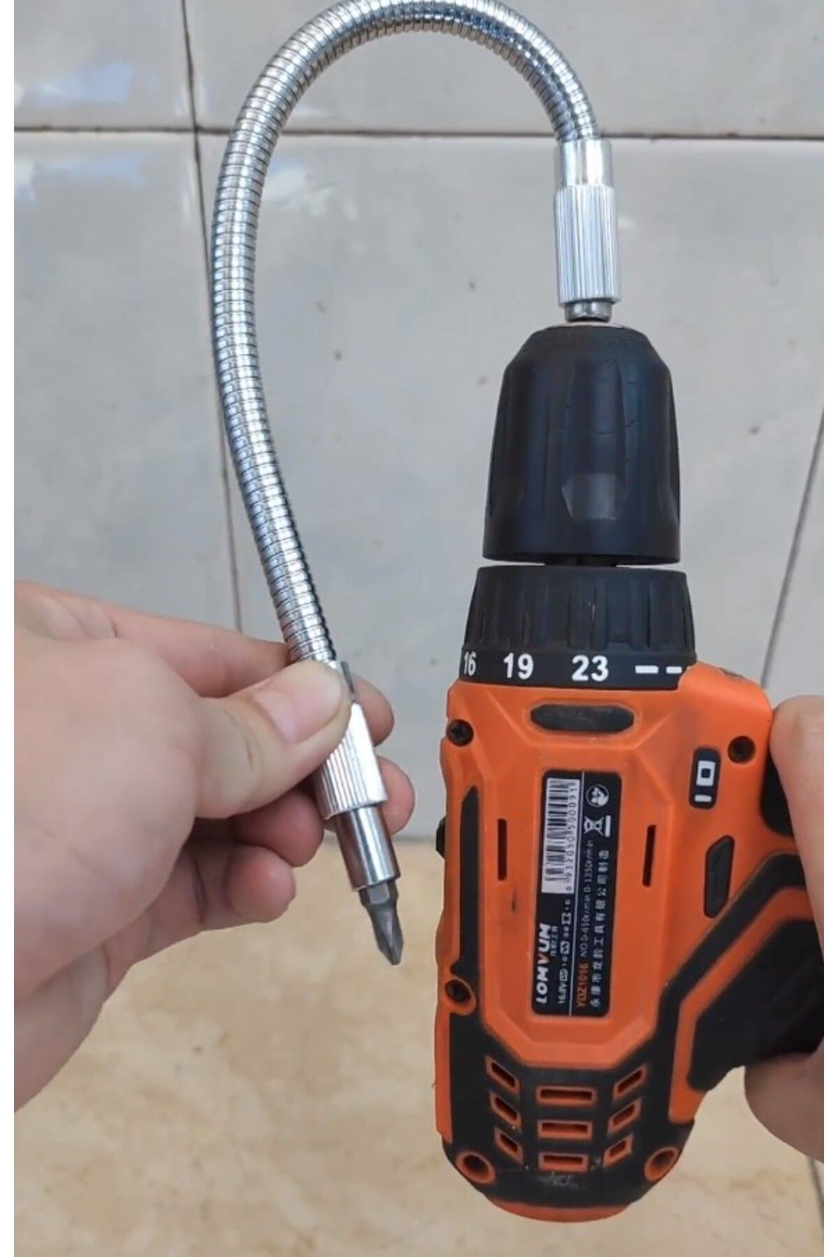 Powermaster PM-20507 Esnek Bükülebilir Matkap Uzatma Hortumu 1/4 Bits Ucu 400Mm