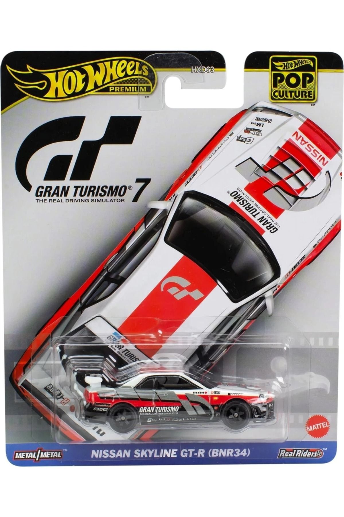 HOT WHEELS Premium Nissan Skyline GT-R (BNR34) Gran Turismo 7 – Metal Gövde, Koleksiyon Arabası