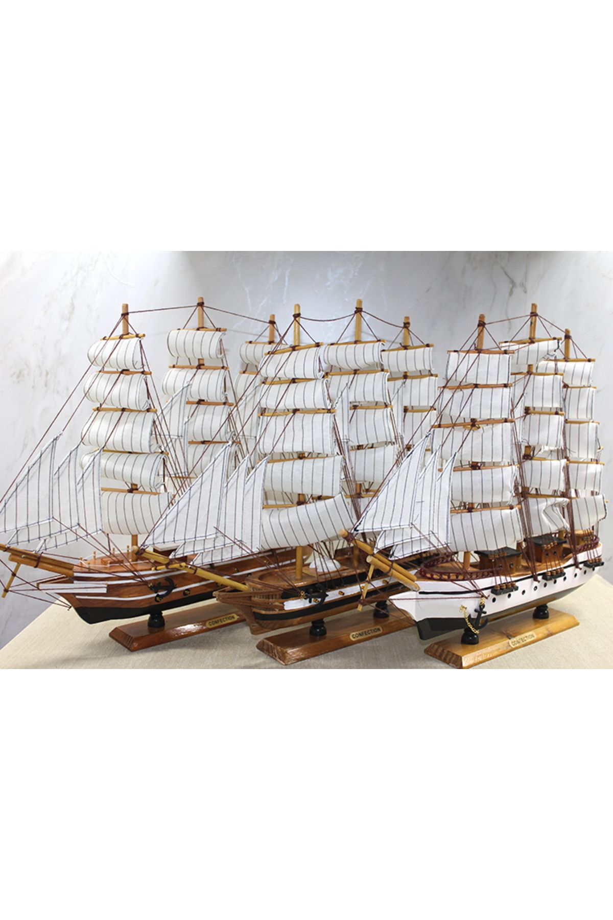 ENEFENDİ Ahşap Yelken Gemi Model 3