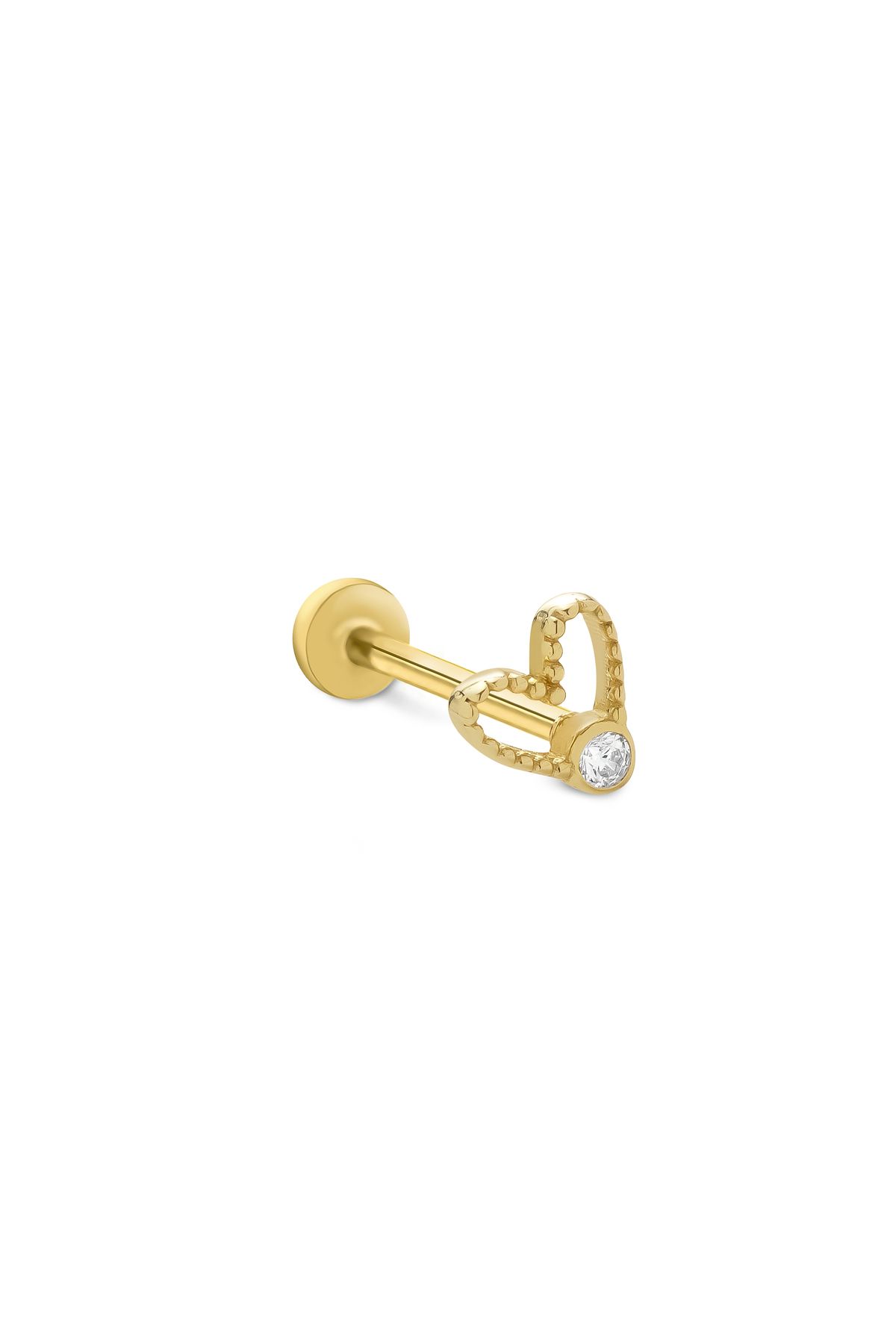 Fay Yamaner 14 Ayar Altın Kalp Piercing
