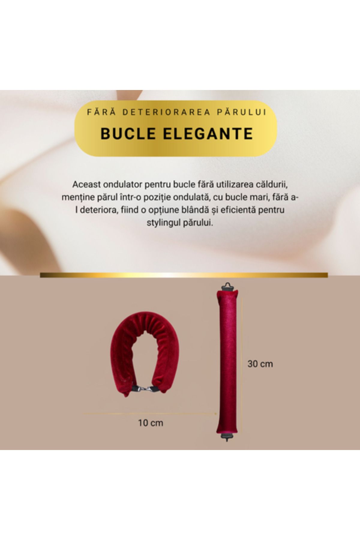 OEM-Set of 3 heatless curlers, soft foam rollers, velvet, for durable and natural curls. 3