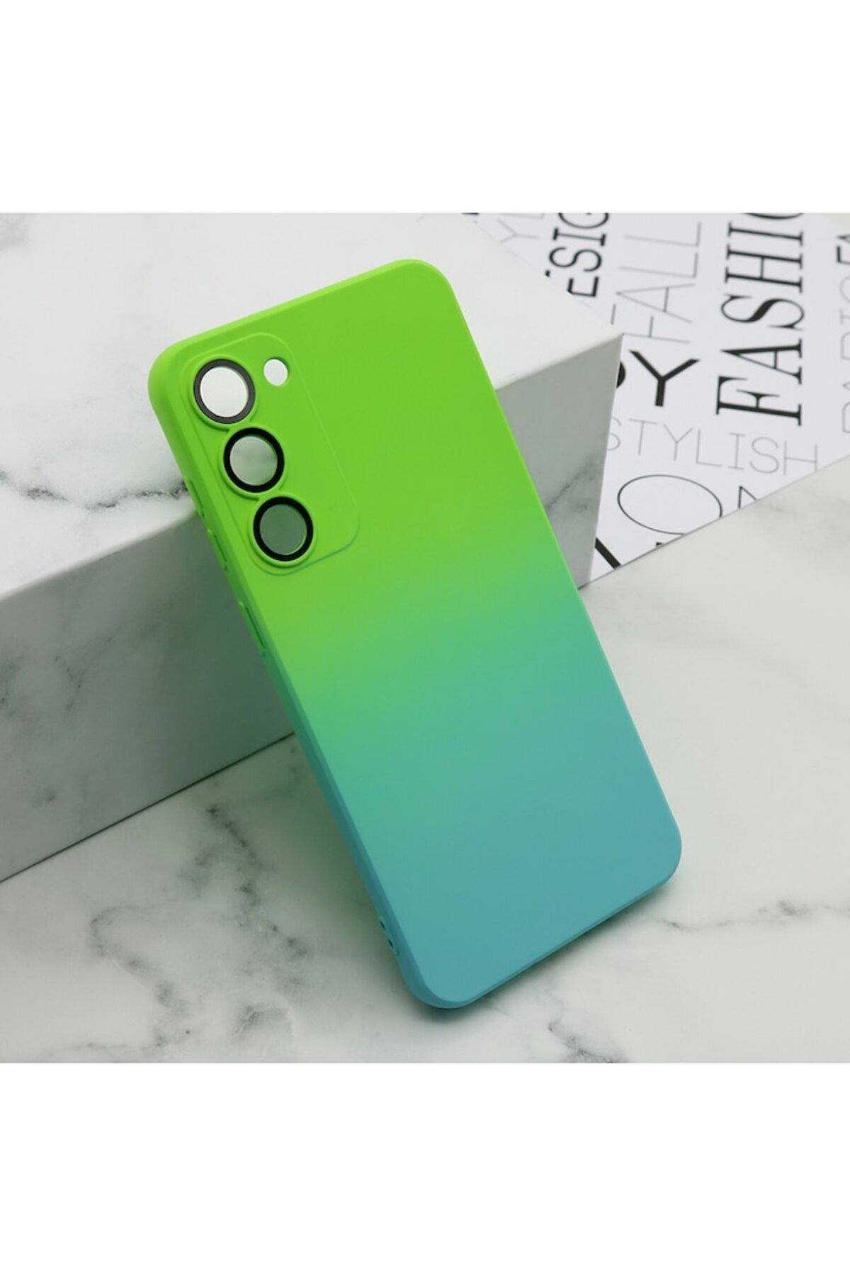 Gtech-Tropycal Gradient Silicone Case for Samsung Galaxy S23 Plus, flexibil, rezistent, Verde 3