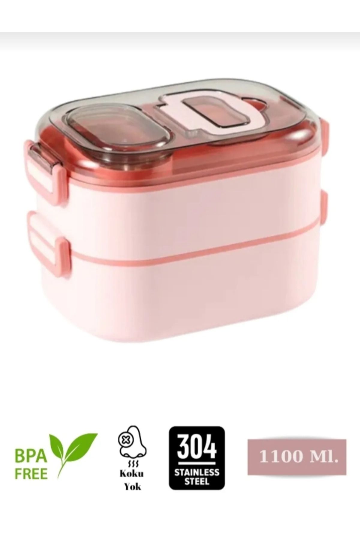 Vagonlife 1000 ML iki katlı üç bölmeli paslanmaz çelik lunchbox
