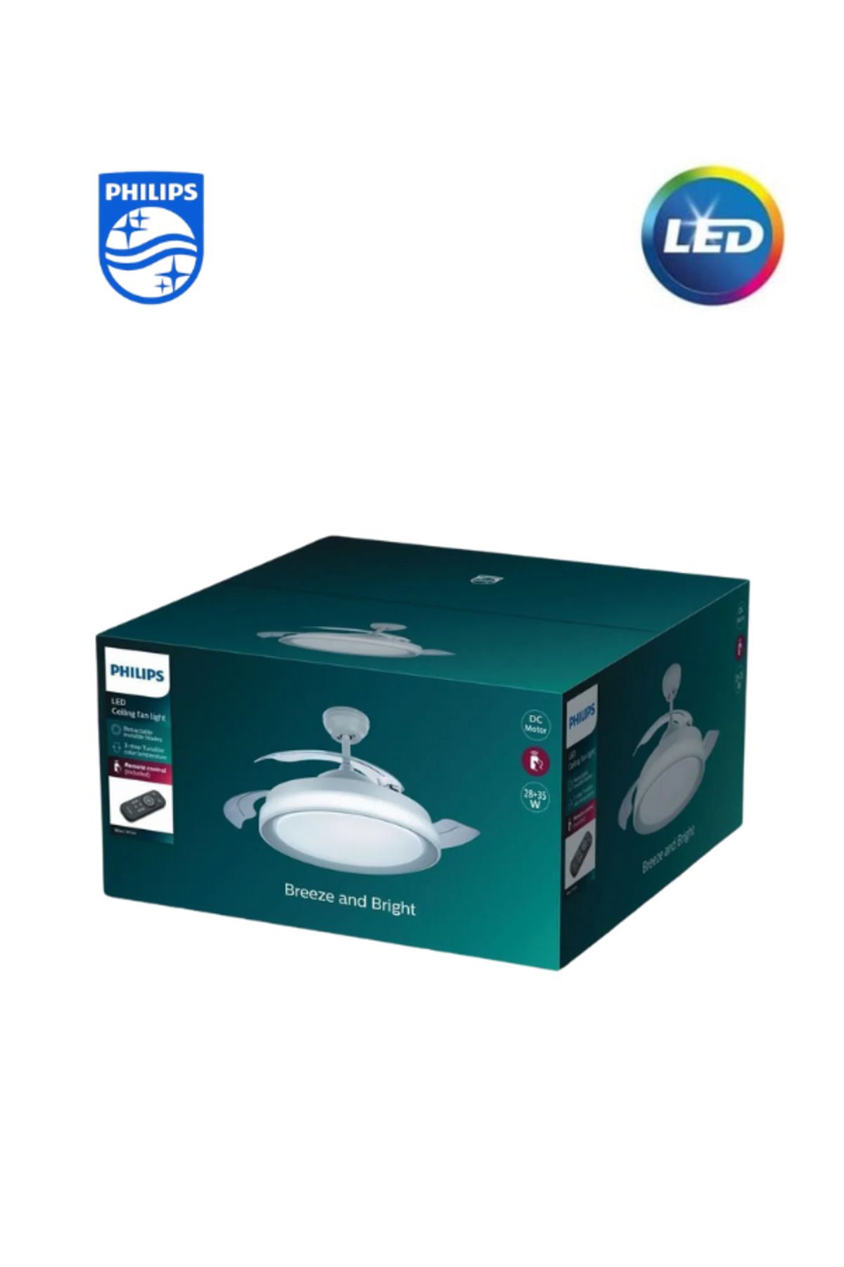 Philips Bliss Fan Ceiling Tavan Vantilatörlü Kanatlı Armatür Sarı/Beyaz Işık 28W+35W Beyaz