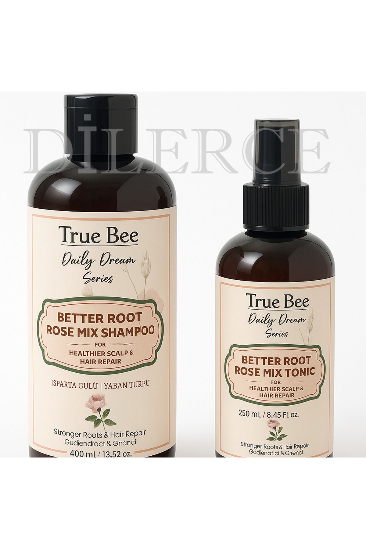 True Bee Daily Dream Rose Tonic(250ml)+Şampuan(400ml)Yaban Turpu İle Güçlendirilmiş