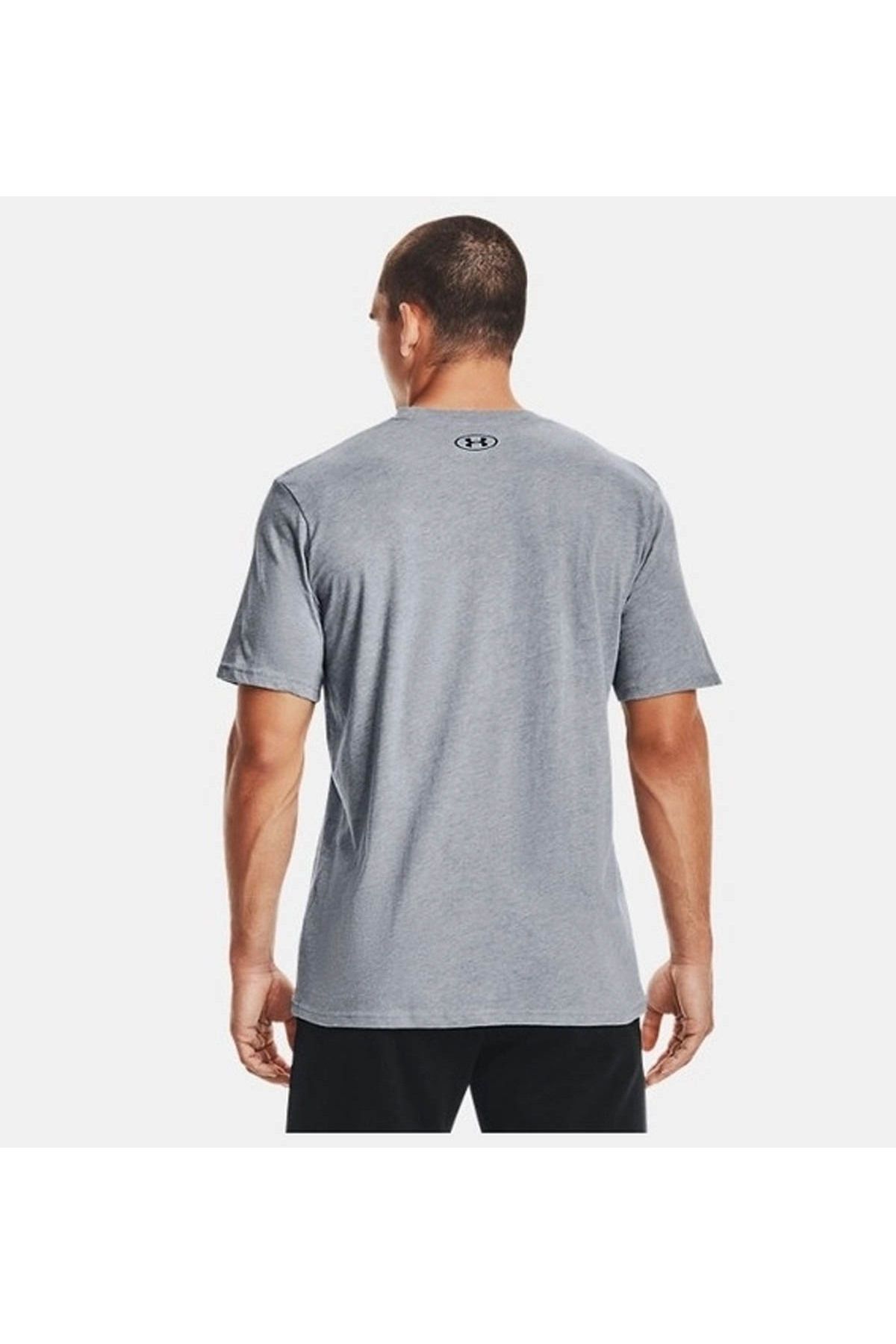 تی شرت خاکستری مردانه نر مسطح گردن 1326799 036 S به سبک چپ SS Under Armour