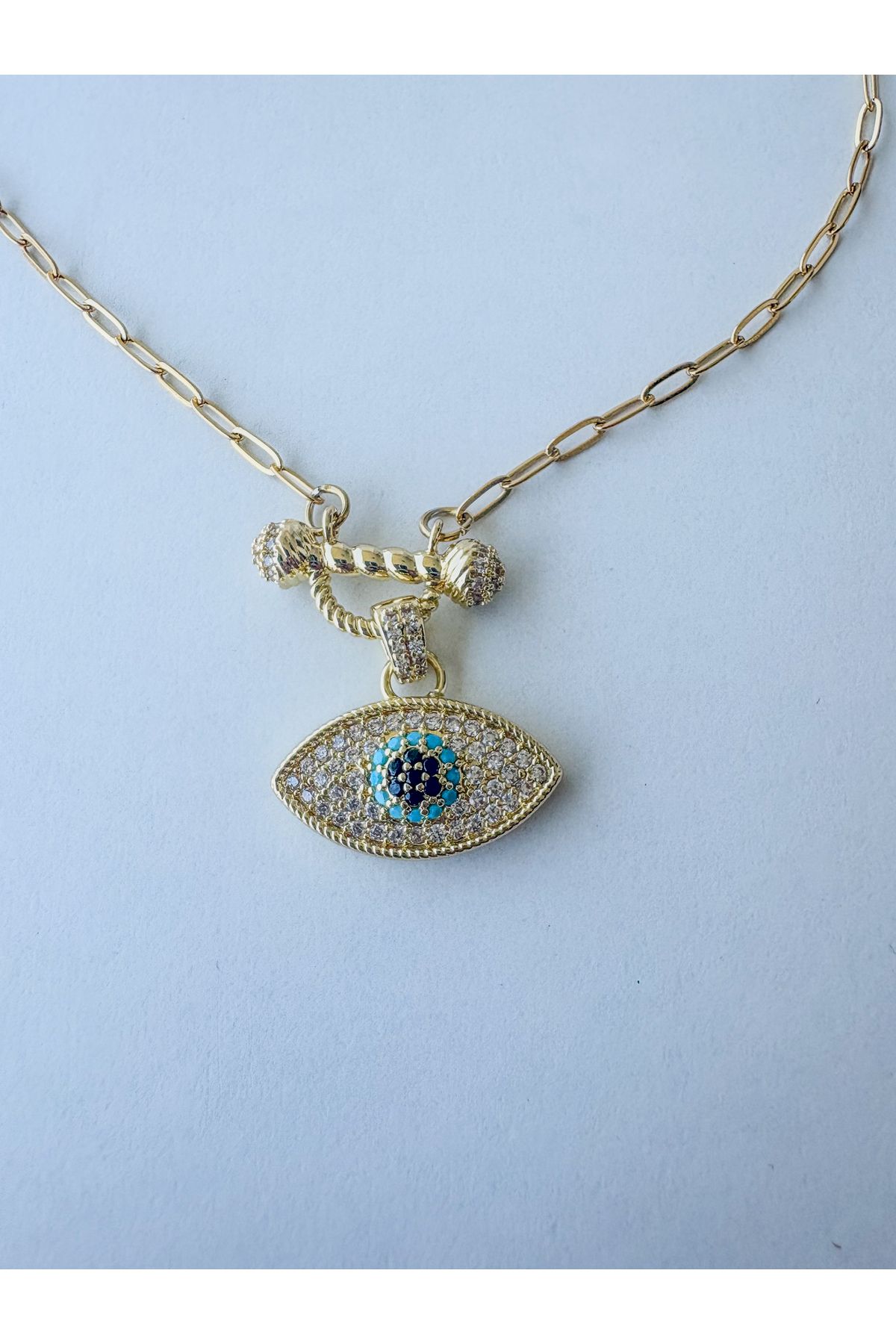 LeyyaJewelry Göz Figürlü Çelik Kolye