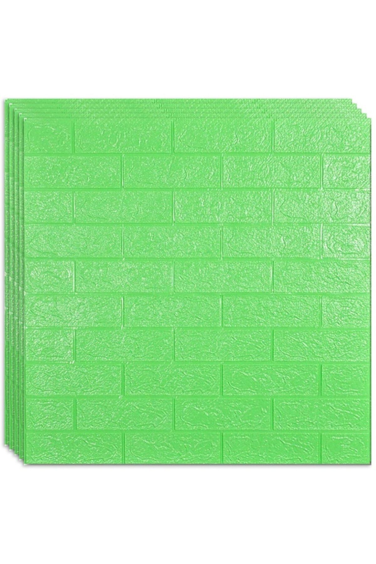 HOZRO-Set of 20 x HOZRO self-adhesive 3D wallpaper, Brick imitation pattern, Green 2