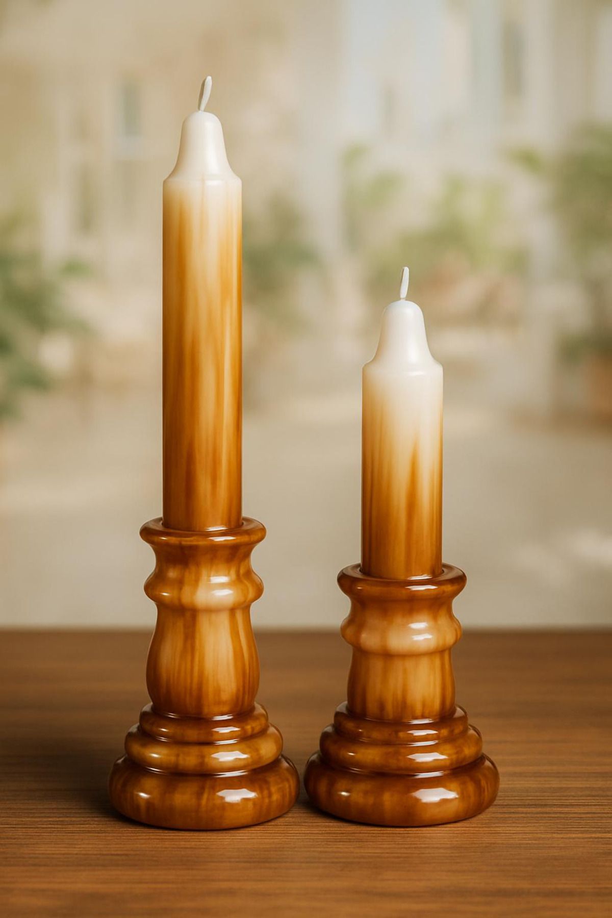 VINTAGE CANDLES Kahverengi Mermer Görünümlü Dekoratif Mum
