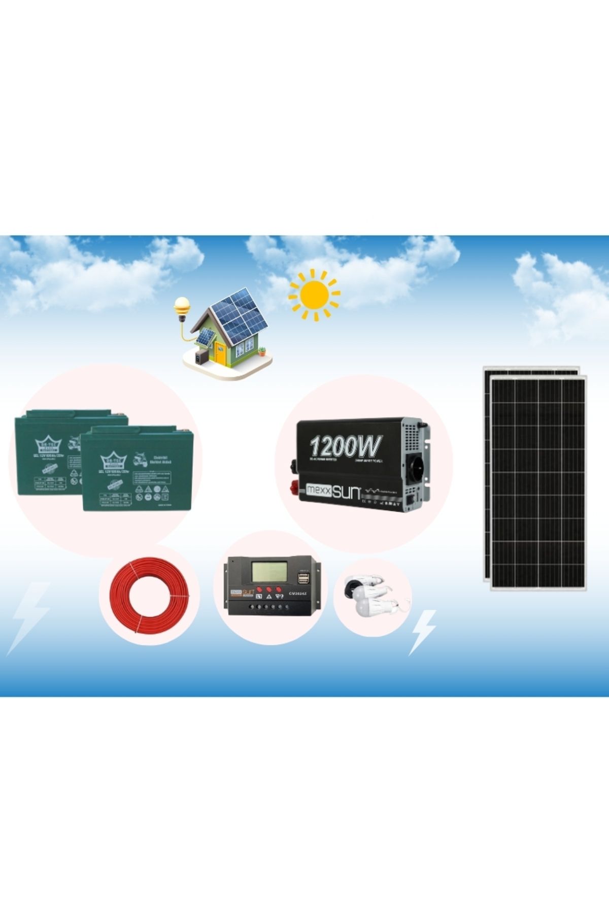 TNL Yayla Evi Solar Sistem Mini Buzdolabı, Led Tv, Aydınlatma Güneş Enerji Sistemi