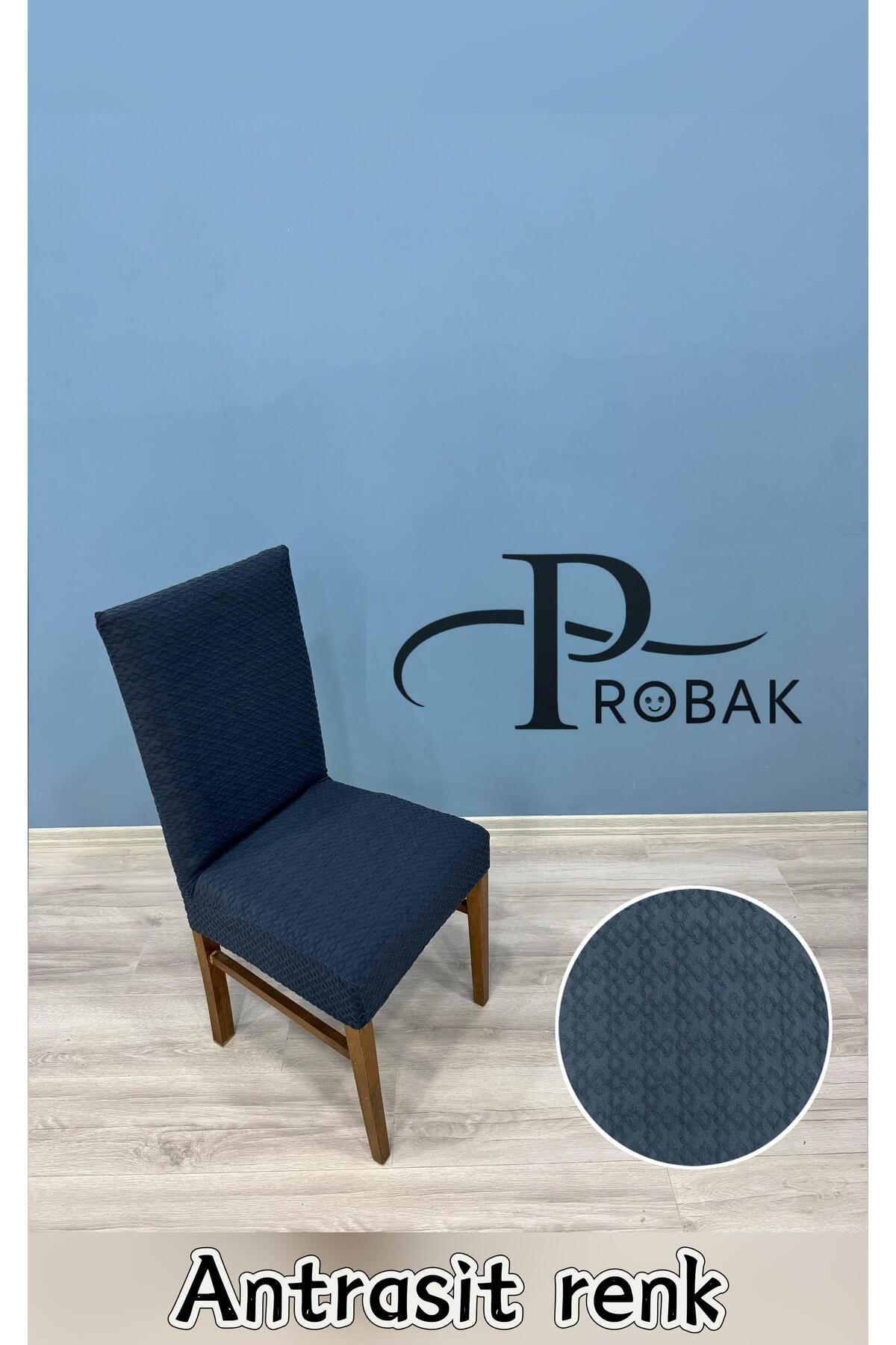 probak - Elmas desen likralı sandalye kılıfı 6 adet