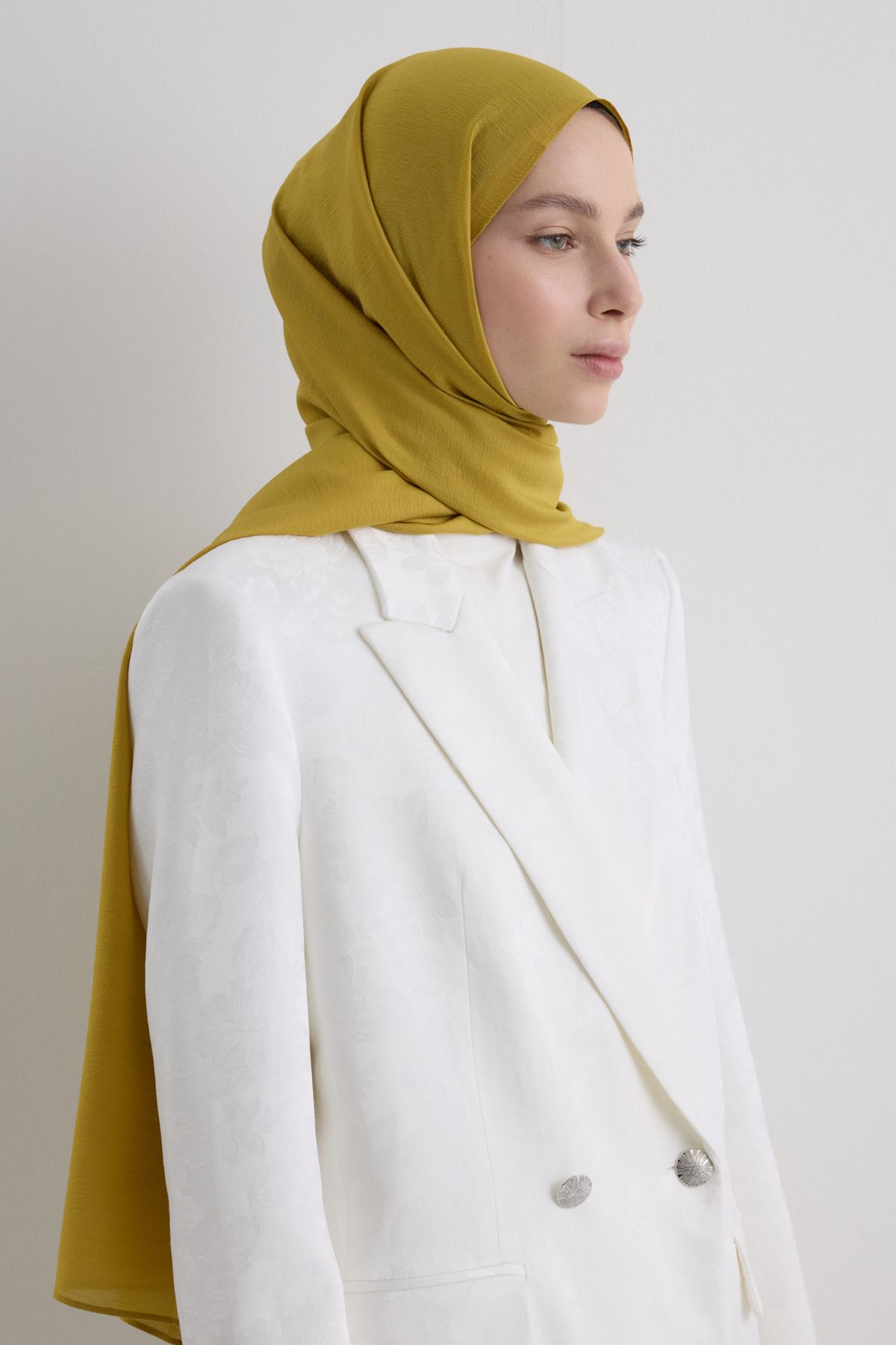 FENZA SCARF PARİS İPEĞİ YAĞ YEŞİL RENK PAMUKLU ŞAL