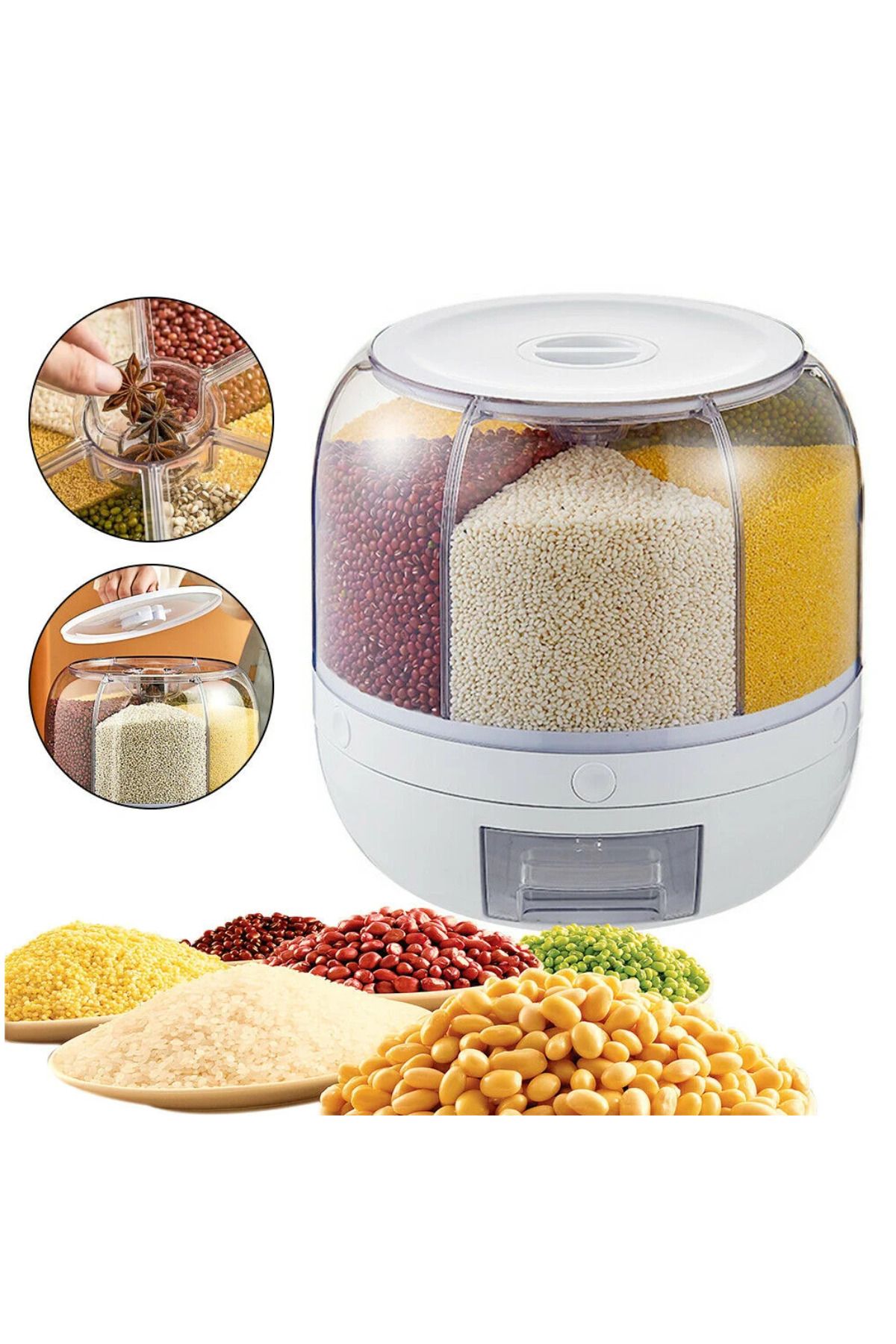 Vezir Aksesuar-360 °   Rotatable 6 Compartment Airtight Pulse Organizer – Practical and Stylish Storage Solution! 2