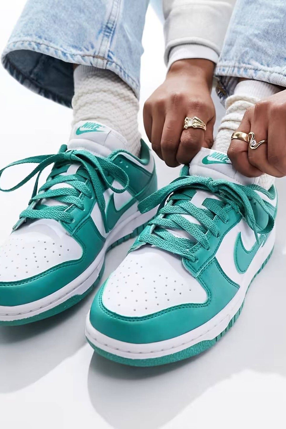 Nike Dunk Low Next Nature Leather Women Sneaker Beyaz Mavi Kadın Spor Ayakkabı
