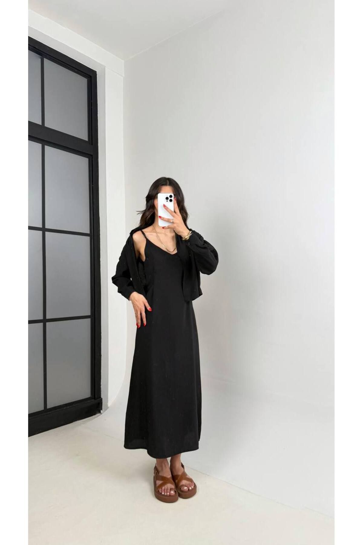 manana fashion MODAL KUMAŞ TREND GÖMLEK ELBİSE