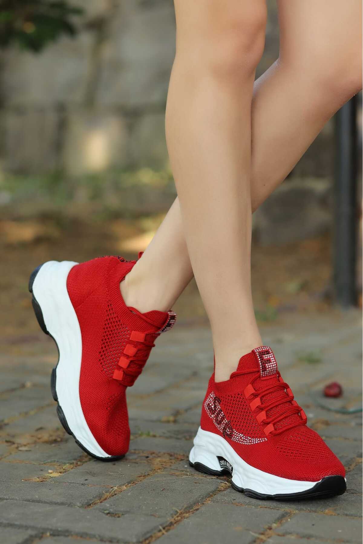 LEYDİ SHOES FRM SUP KIRMIZI TRİKO SPOR görsel 3