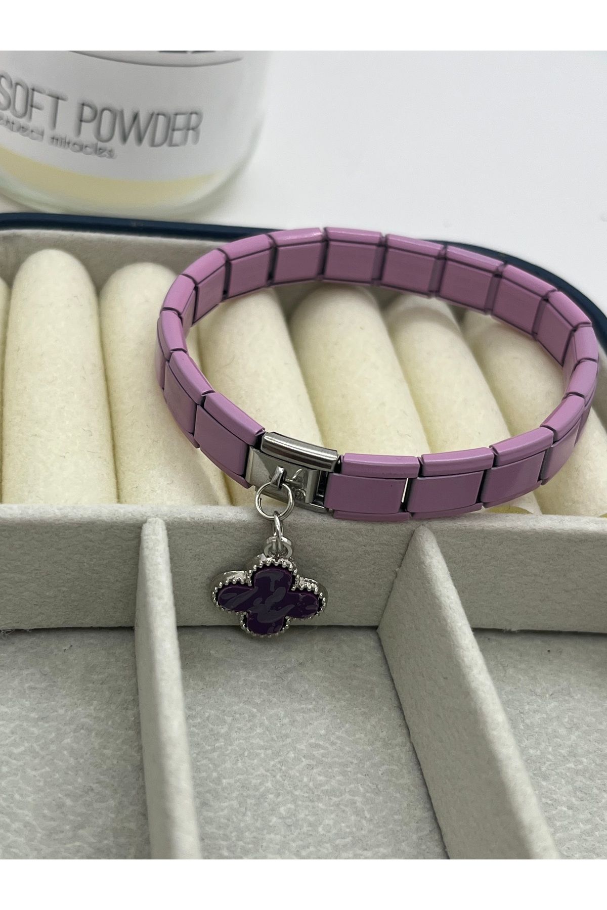 SEO JEWELRY Lila İtalyan Renk Charmlı Bileklik (Charmı hediyedir)