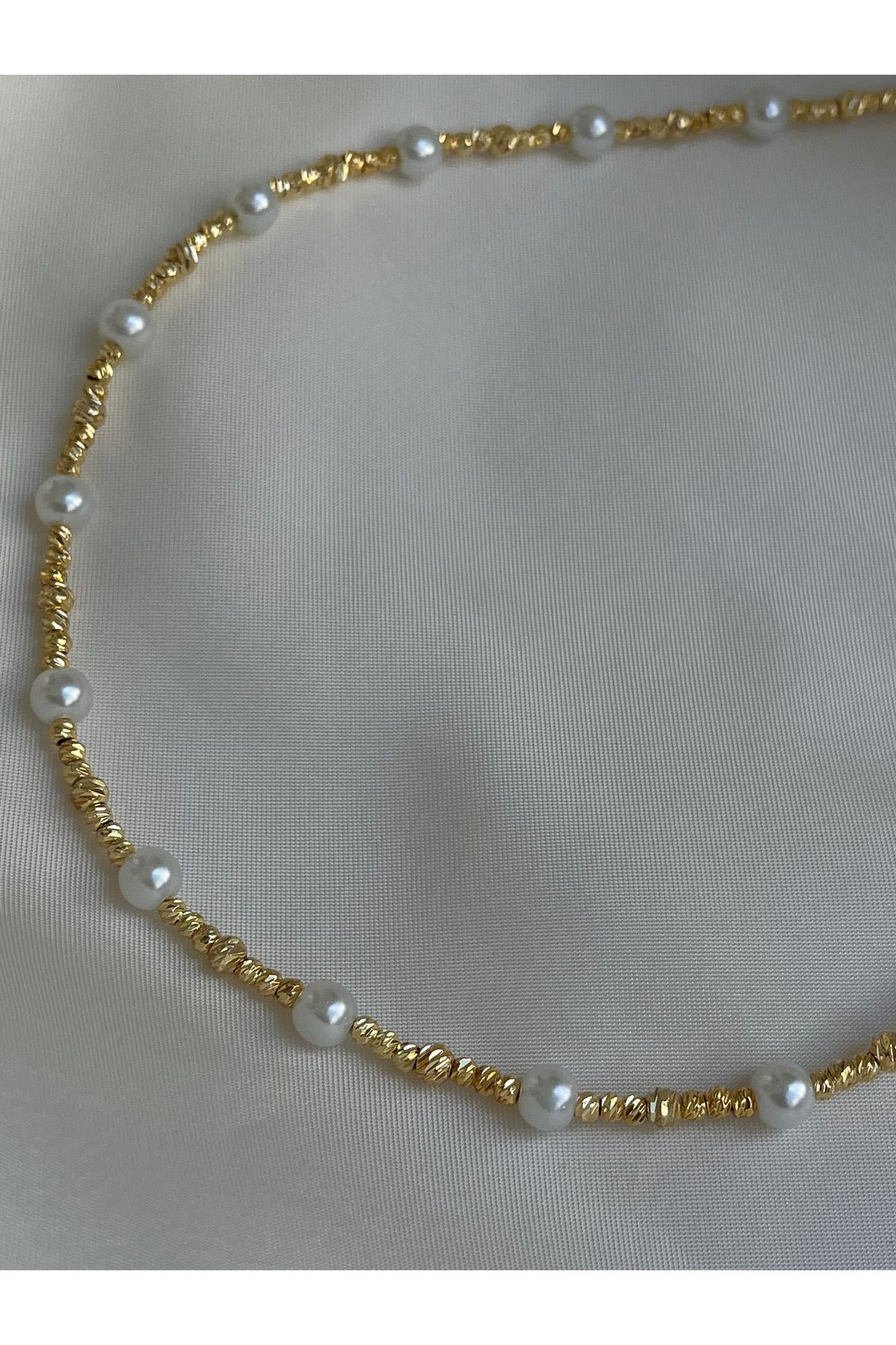 Twinssis Accessories Zarif İncili Gold Dorika Kolye