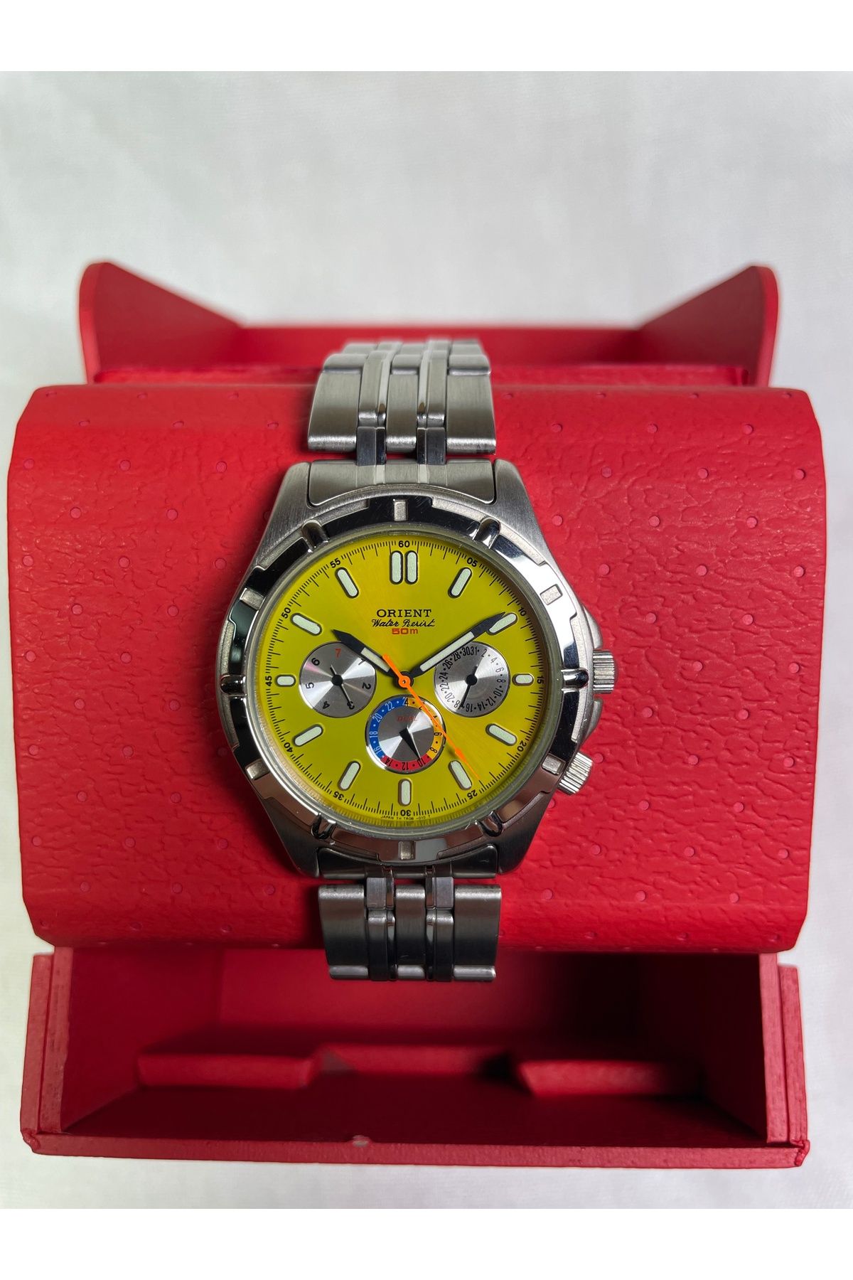 Orient BS902025109A Retro Model Fonksiyonlu Takvimsiz Fıstık Yeşili Kadranlı Lüks Erkek Kol Saati