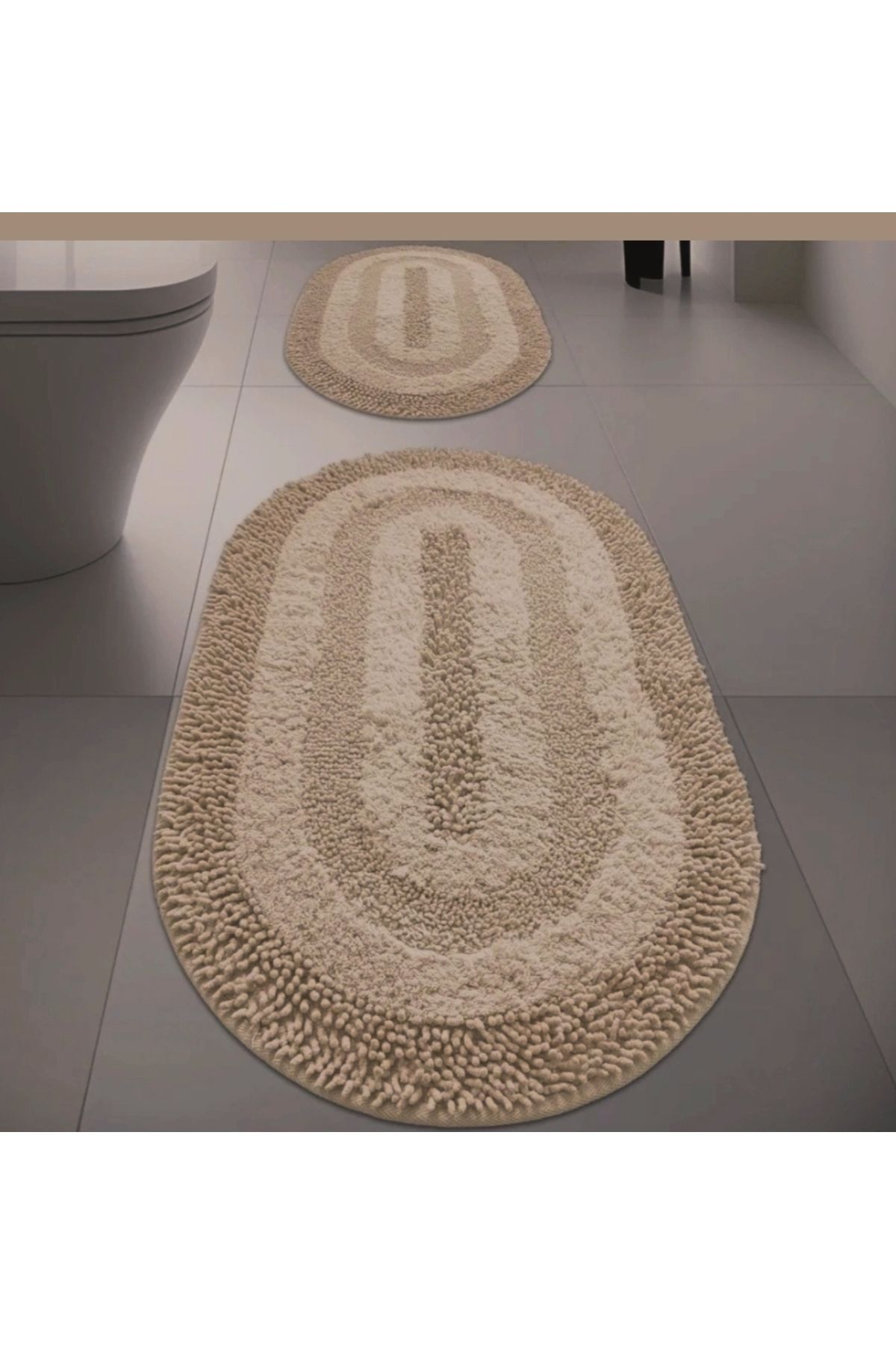KÜBRAHOME'S MACO COTTON TAFTİNG OVAL 2Lİ PASPAS SETİ CAP.