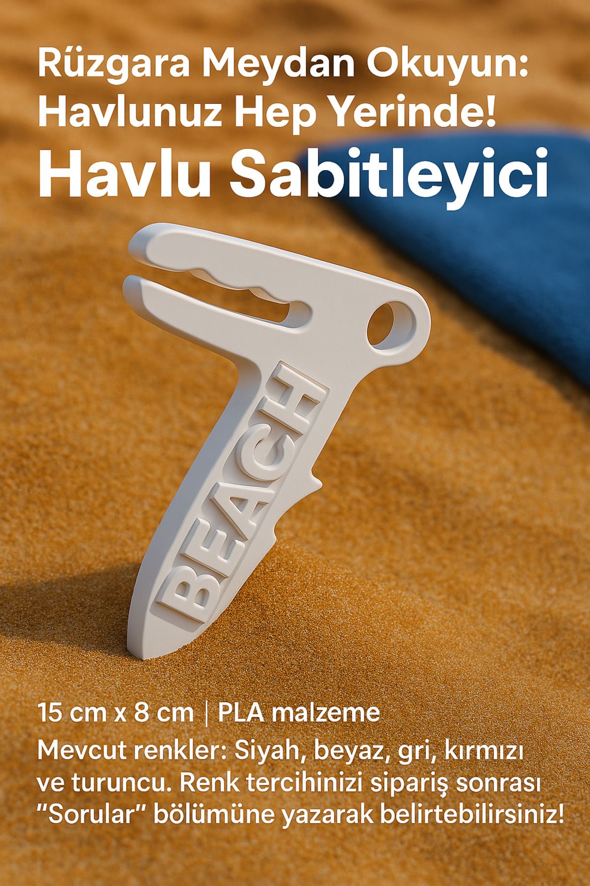 Rekatech Plaj Havlu Tutacağı (2'Lİ) - Plaj Havlu Sabitleyici- Plaj Aksesuarı