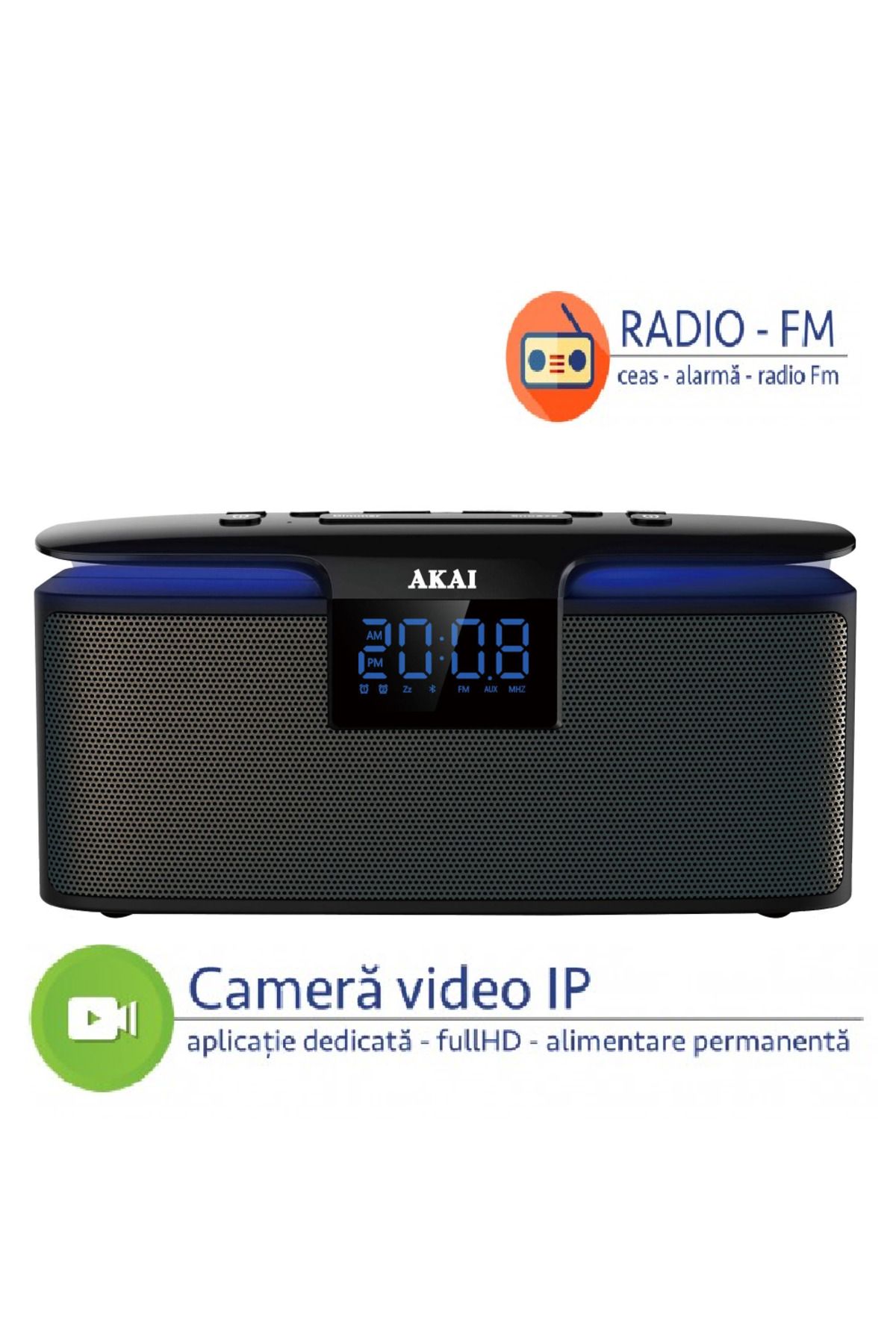 Minitechnics-Wi-Fi P2P Micro Video Camera in Speaker with Radio – 100% Undetectable Lens, Motion Sensor, Full 1