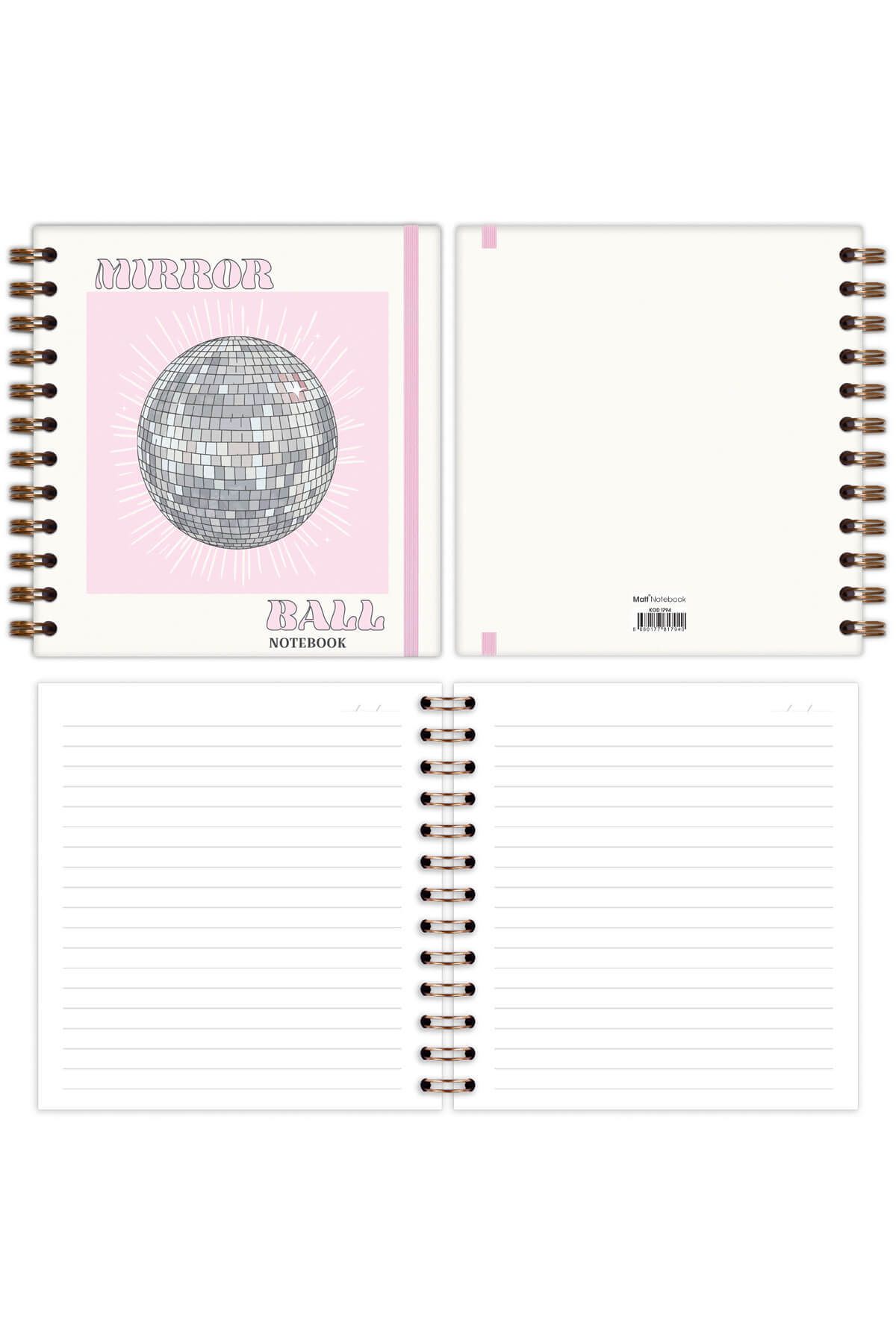 Matt Notebook-15X15 cm Square Set of 2 Spiral Line Undated Notepad 7