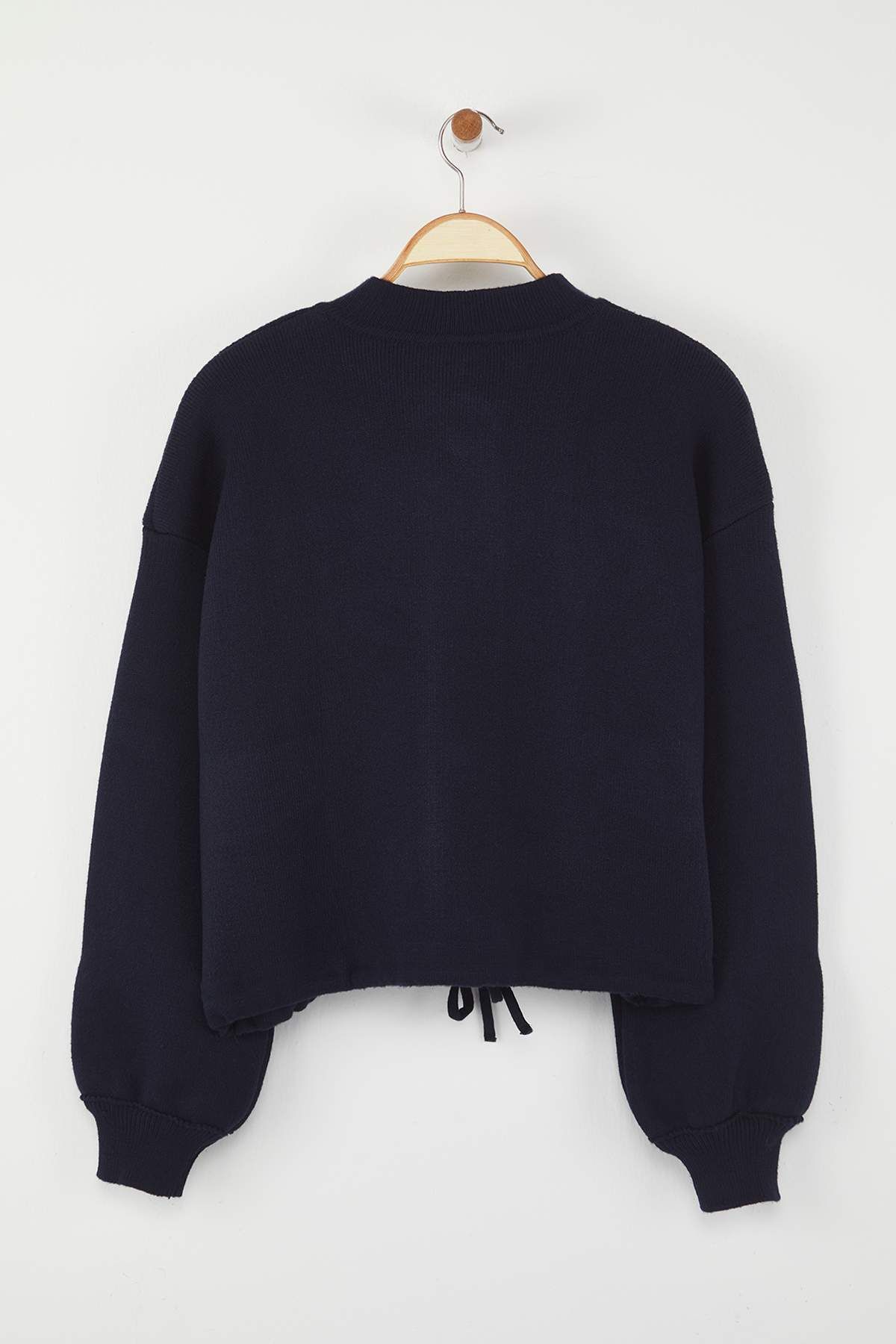Trendyol Collection-Navy Blue Zippered Premium Yarn/Special Yarn Wide Fit Coat Look Knitwear Cardigan Twoaw26Hi00025 7