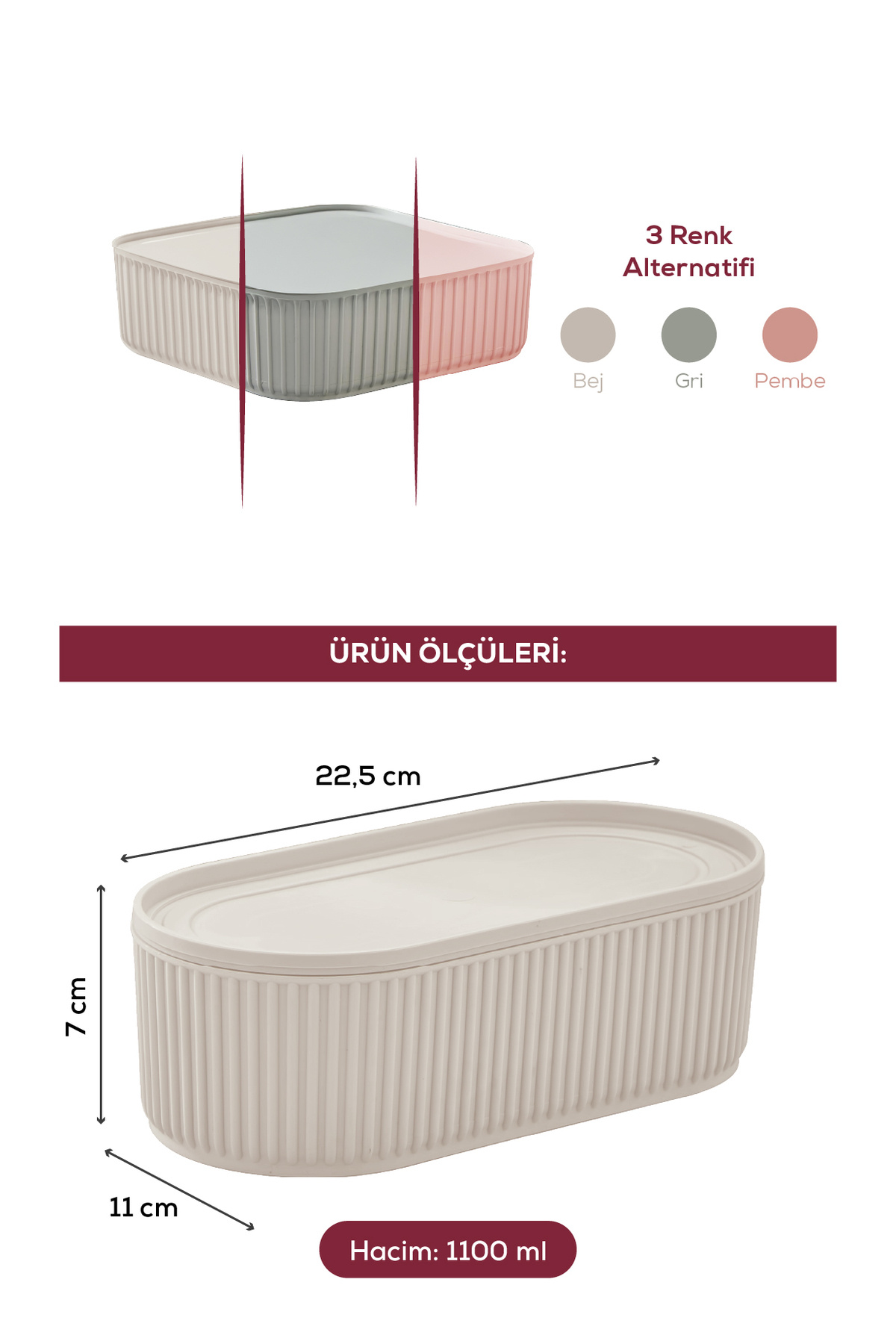 Vienev-Set of 2 Stackable Practical Storage Containers with Elastic Bands 2X(1100 ml) Beige 5