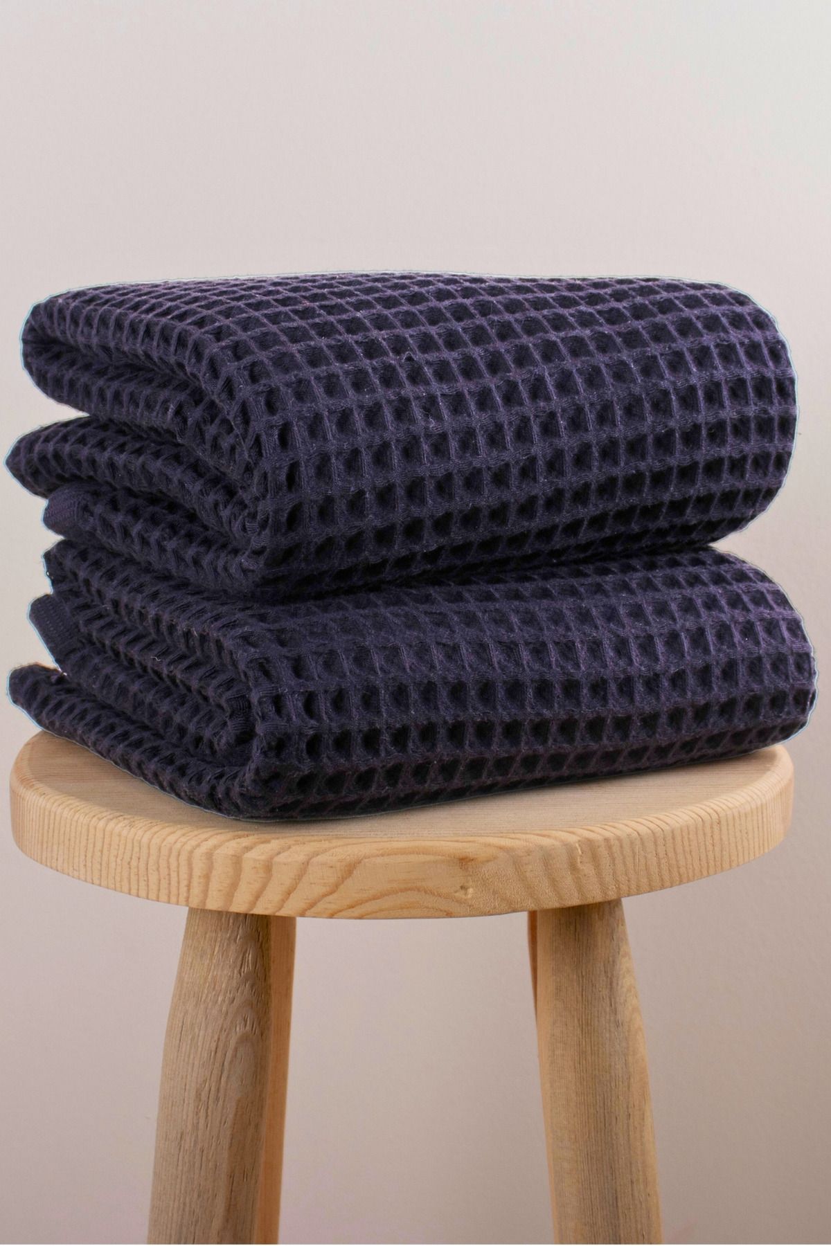 Püskül Tekstil Lüks Banyo Havlusu 2'li Set, Waffle Dokuma, 100% Pamuk, Yüksek Kalite, Çabuk Kuruyan Banyo Havluları