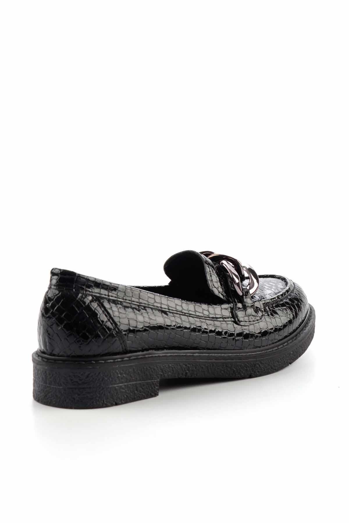 Bambi Siyah Kadın Loafer Ayakkabı K01257067011 görsel 4