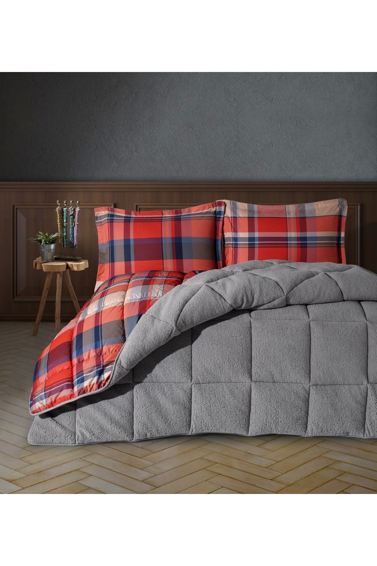 Clasy-Wellsoft Quilt Set Double Life Is V2 Gray 2