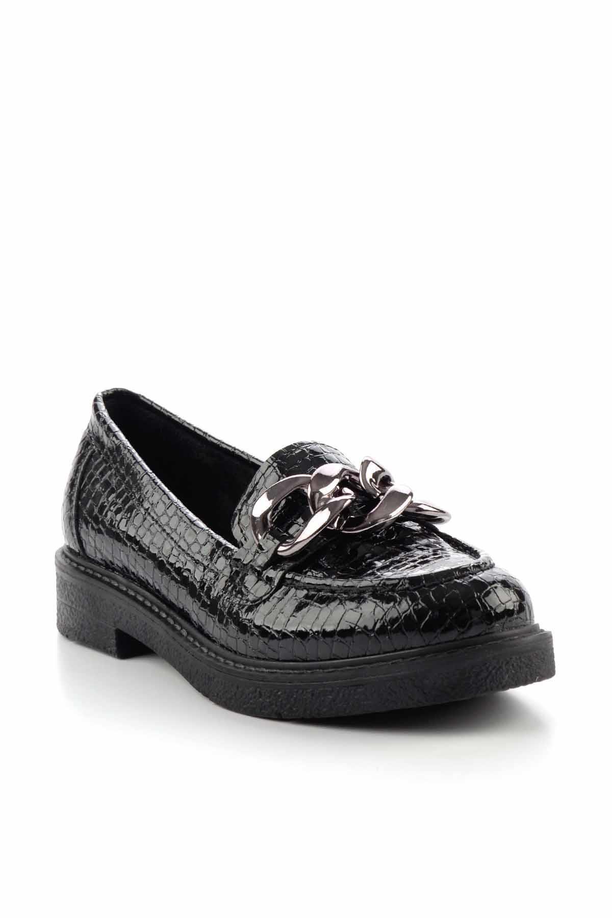 Bambi Siyah Kadın Loafer Ayakkabı K01257067011 görsel 3