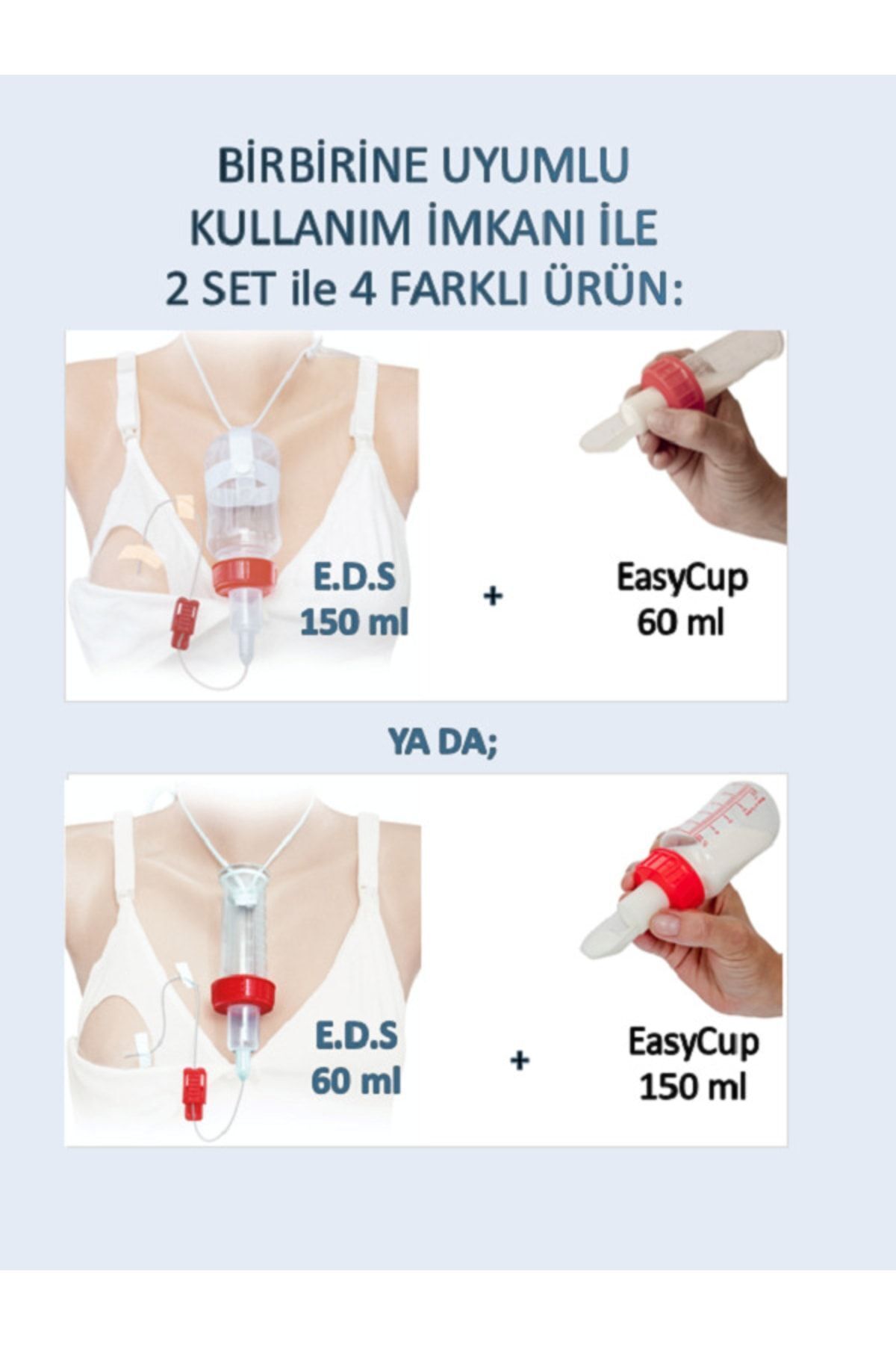 Eday-Eds Breastfeeding Support System 60ml and Spoon Feeding Bottle 150ml 2