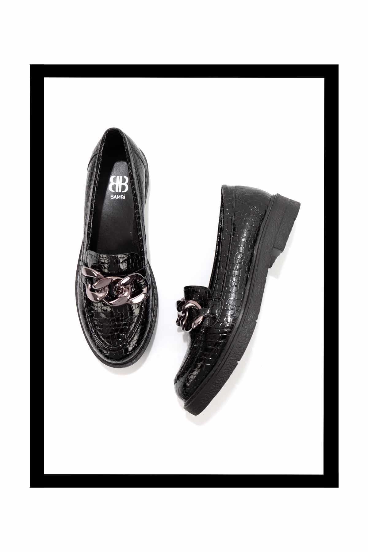 Bambi Siyah Kadın Loafer Ayakkabı K01257067011