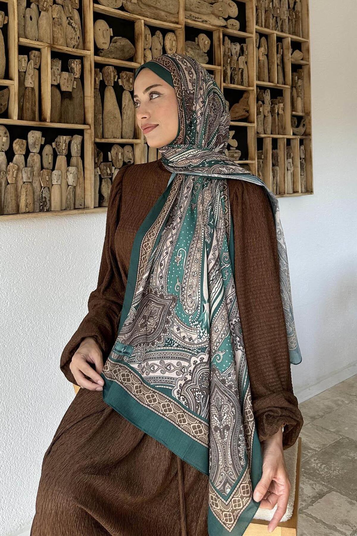 lamelif.com-Emerald Green Retro Cotton Shawl 4