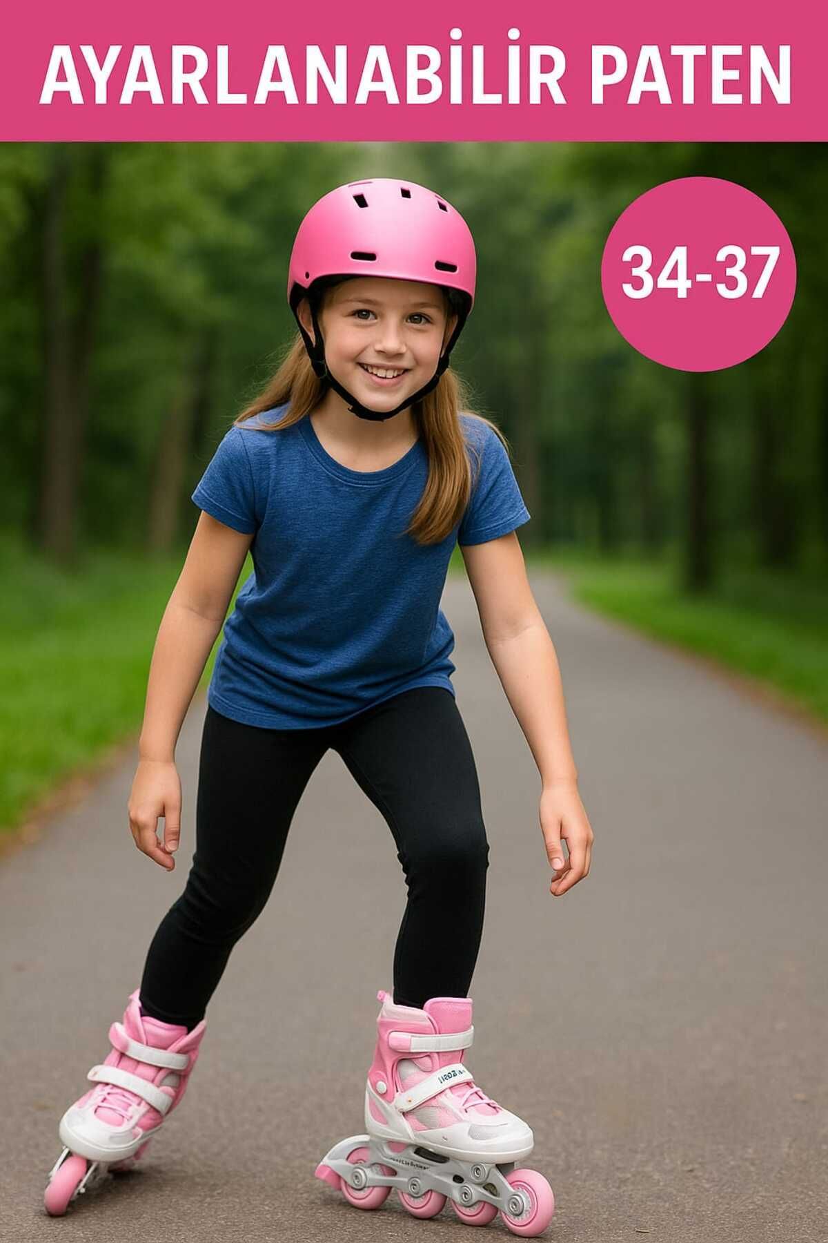 CAN-Adjustable Lighted Roller Skates |   Dual Use Inline Skates Double Wheels Practice Mode Size 34-37 3