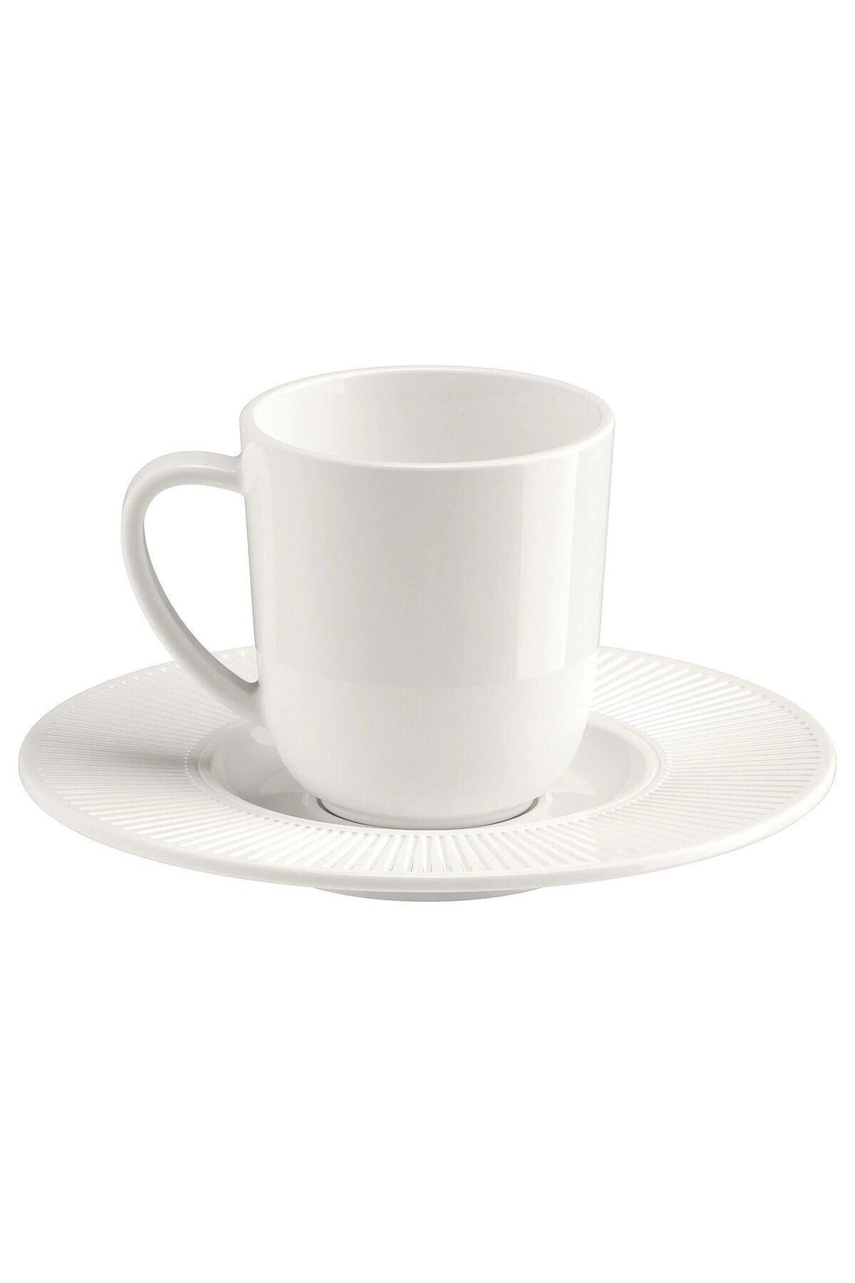 IKEA Kaliteli 2 Adet Türk Kahvesi Fincan Takımı Seti Kırık Beyaz Porselen Tabaklı Fincan Seti Hacim 70 ml