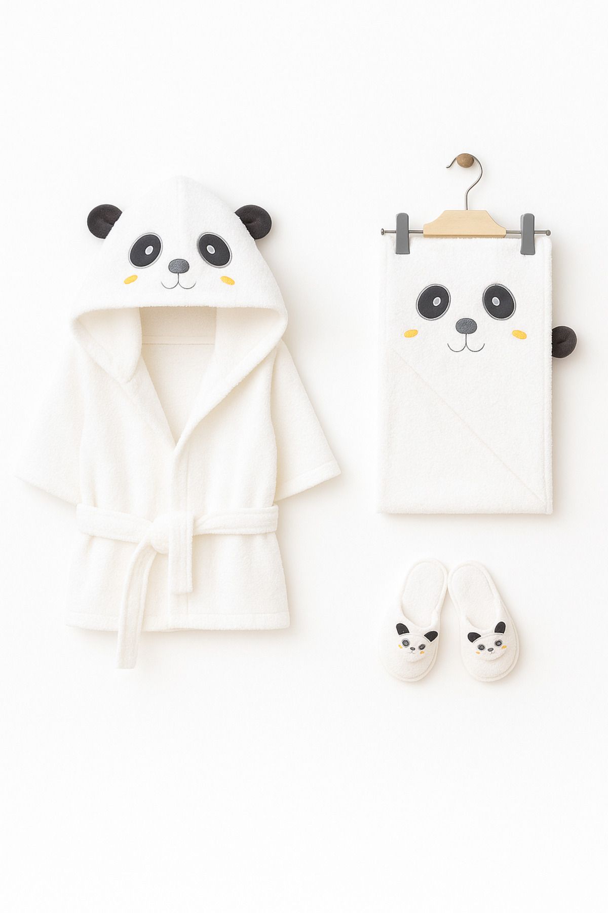 Bebitof Sevimli Panda Pamuklu Bornoz
