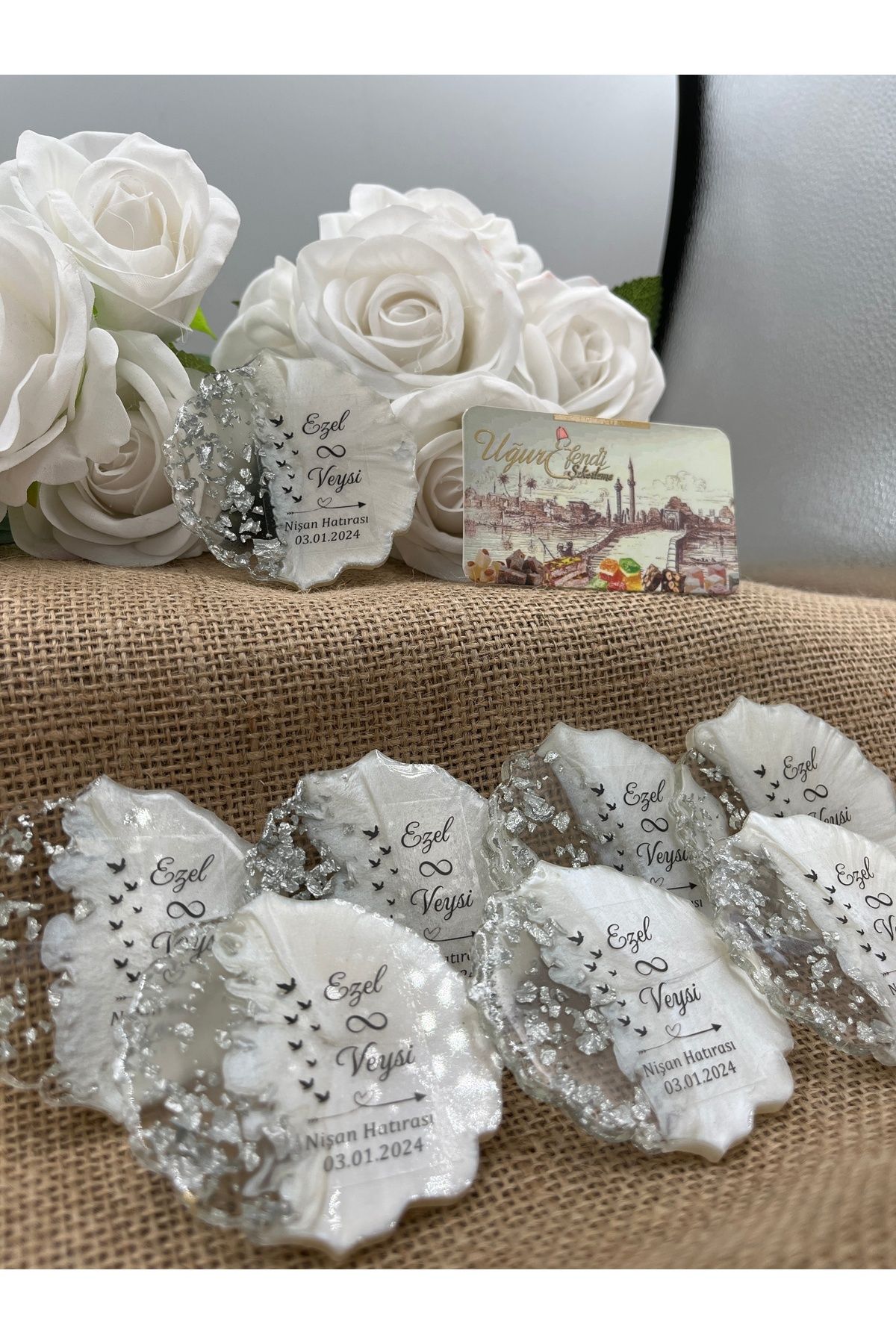 Epoksi Magnet 15 Adet Söz Nişan Nikah Düğün Kına Sünnet Hatırası Hediye