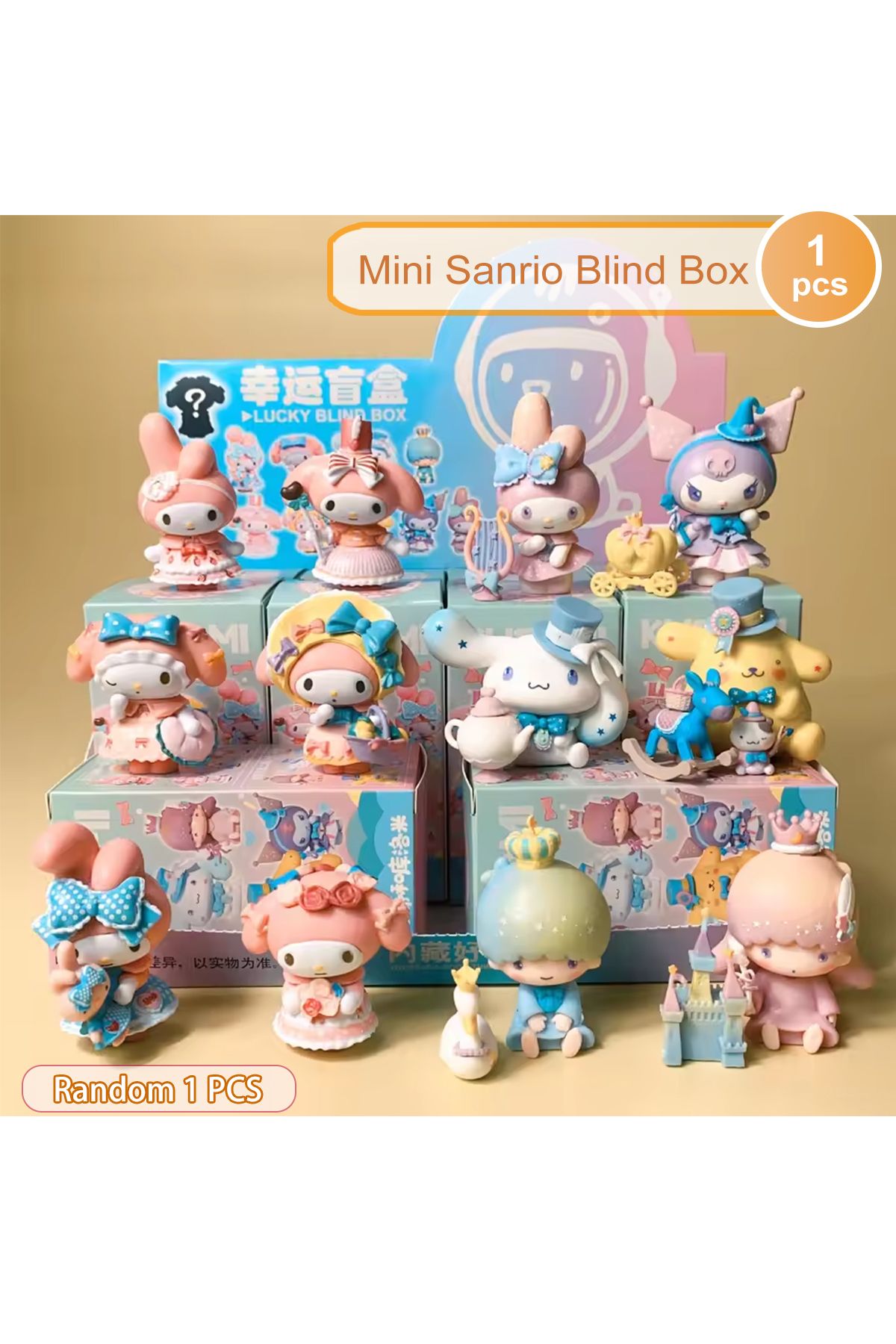 Choice-Random 1pcs New Sanrio Blind Box Kawaii Kuromi Cinnamoroll My Melody Figures Dolls Blind Bag Toy For 1