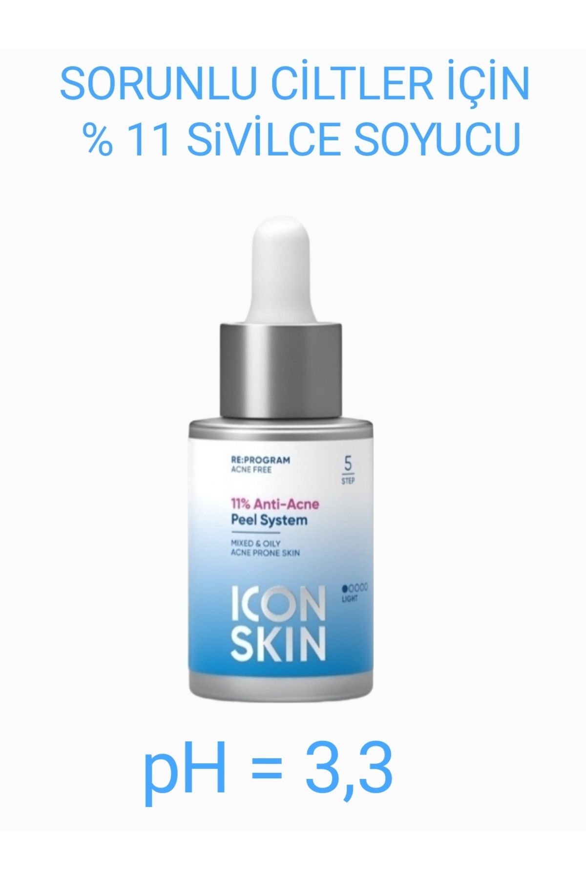 Icon Skin Sivilceye Eğilimli Sorunlu Ciltler Için Iltihap Giderici & Izleri Silici % 11 Peeling