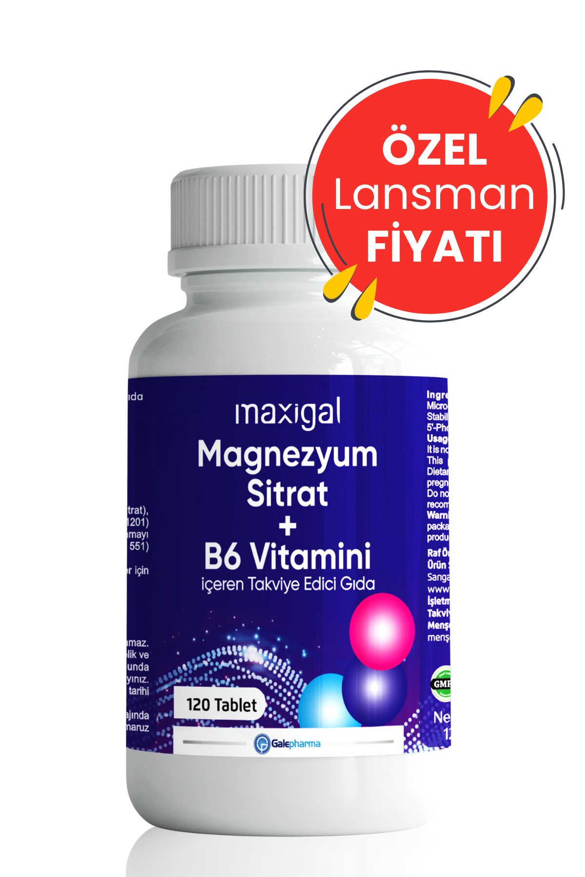 Maxigal Magnezyum Sitrat ve B6 Vitamini Takviye Edici Gıda