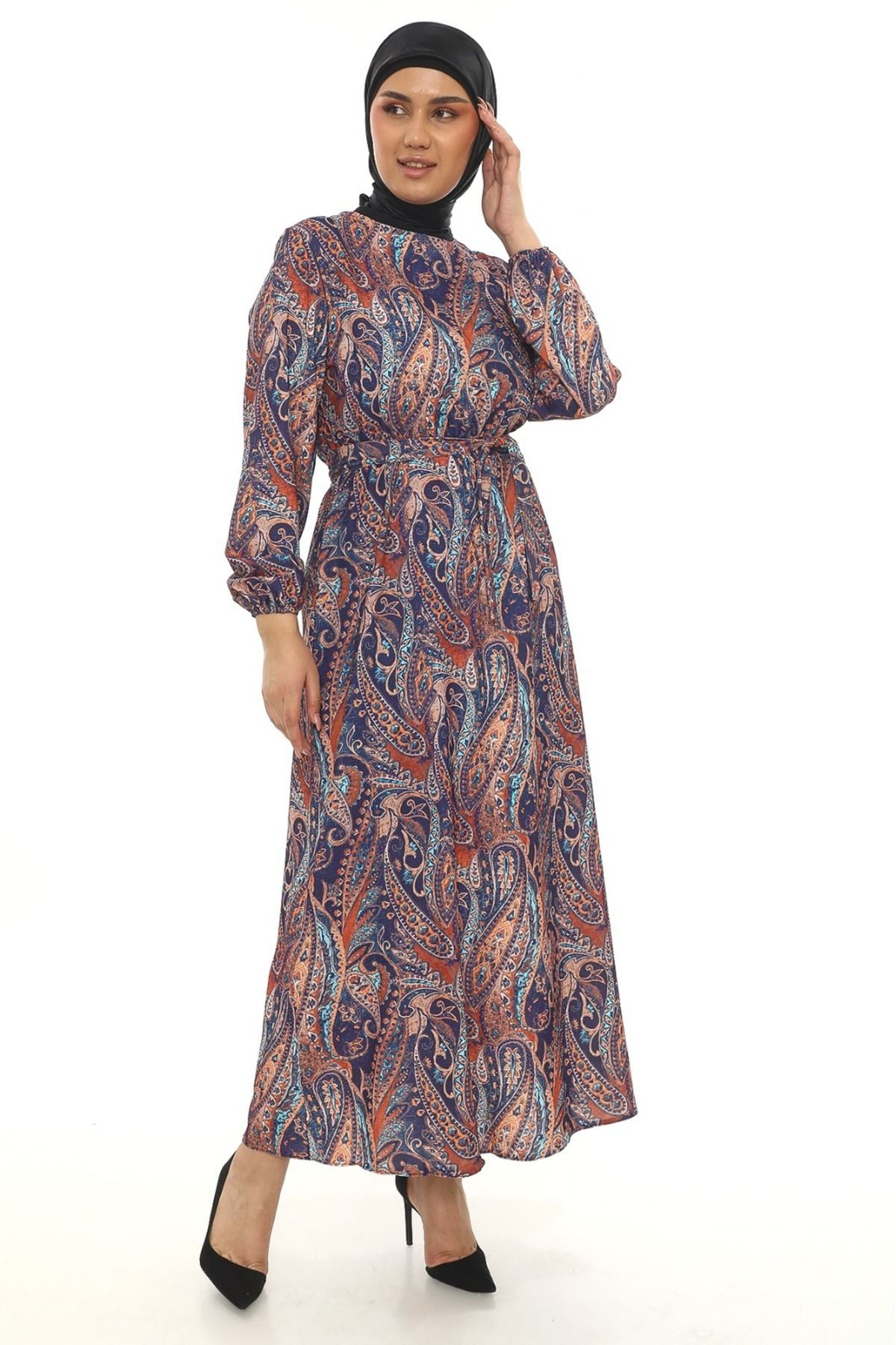 Butik Kadın büyük beden desenli elbise