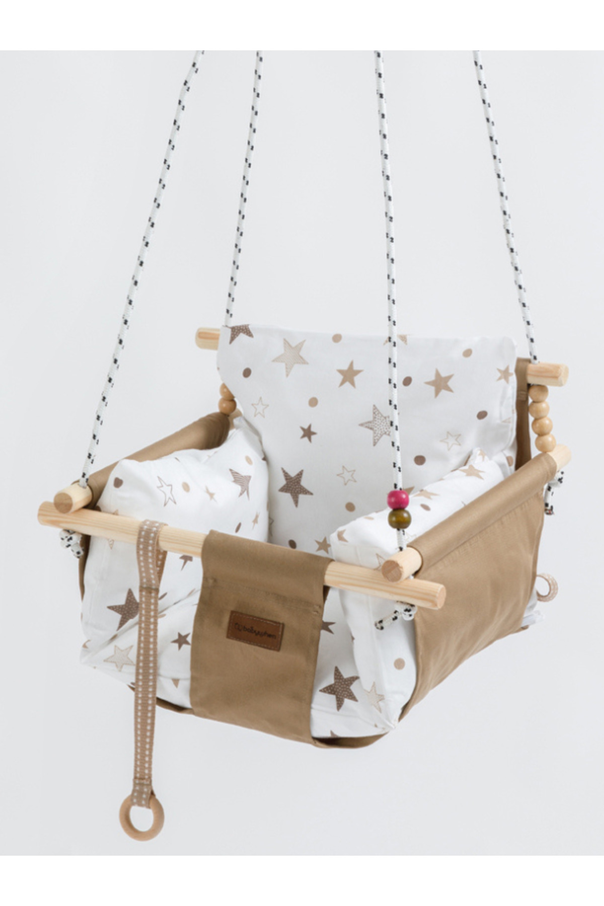 babywho Bw2211 - Ahşap Çocuk Salıncak - Emniyet Kemerli - Ev Salıncağı fotoğrafı 7 (önizleme)