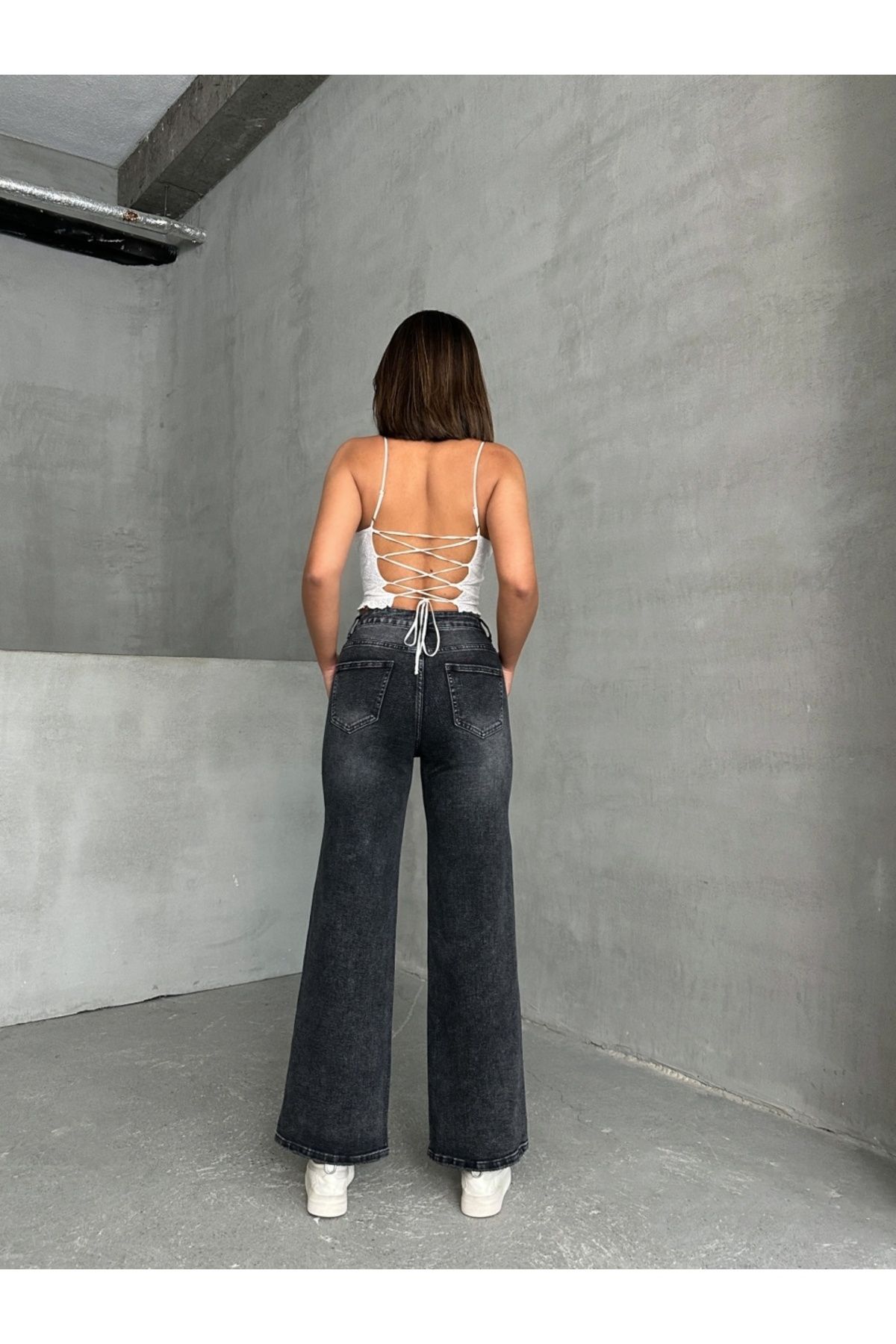ADA MODA-Blugi drepți elastici cu strasuri, XL 4