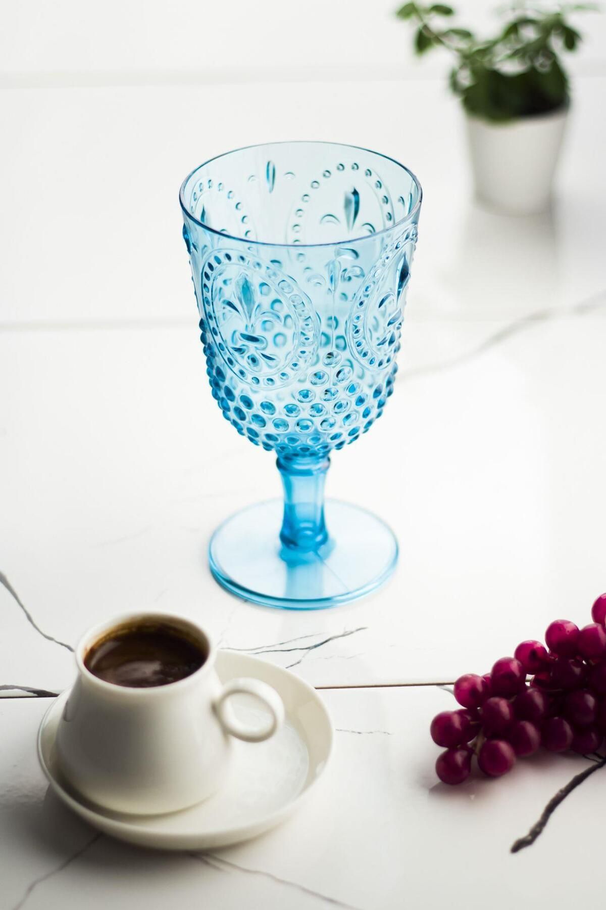 Lunelia Home Akrilik Aquamarin Tekli Kadeh & Su Meşrubat Kahve Yanı Bardağı 450 ml ( Cam Değildir )