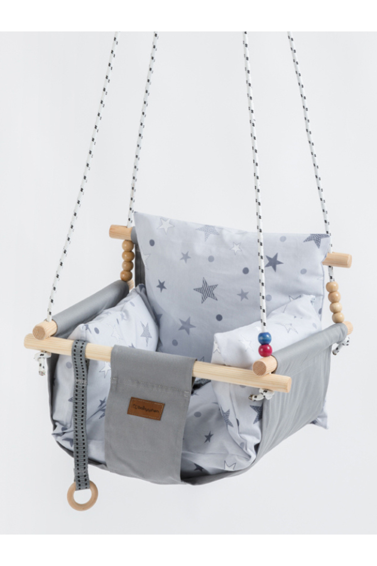 babywho Bw2210 - Ahşap Çocuk Salıncak - Emniyet Kemerli - Ev Salıncağı fotoğrafı 7 (önizleme)